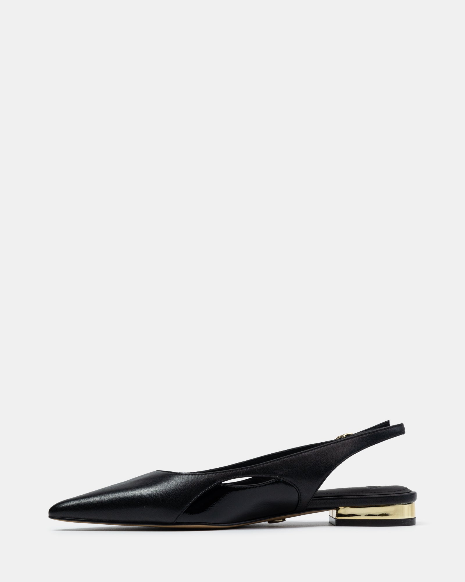 Margaret Black Leather Slingback