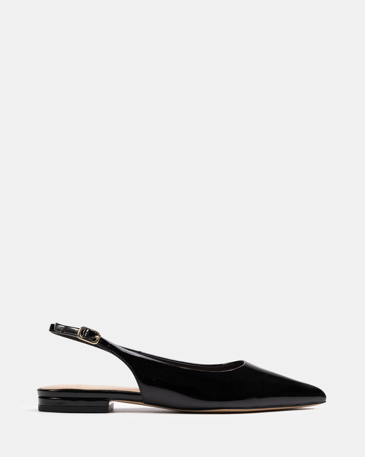 Meli Black Patent Leather Slingback