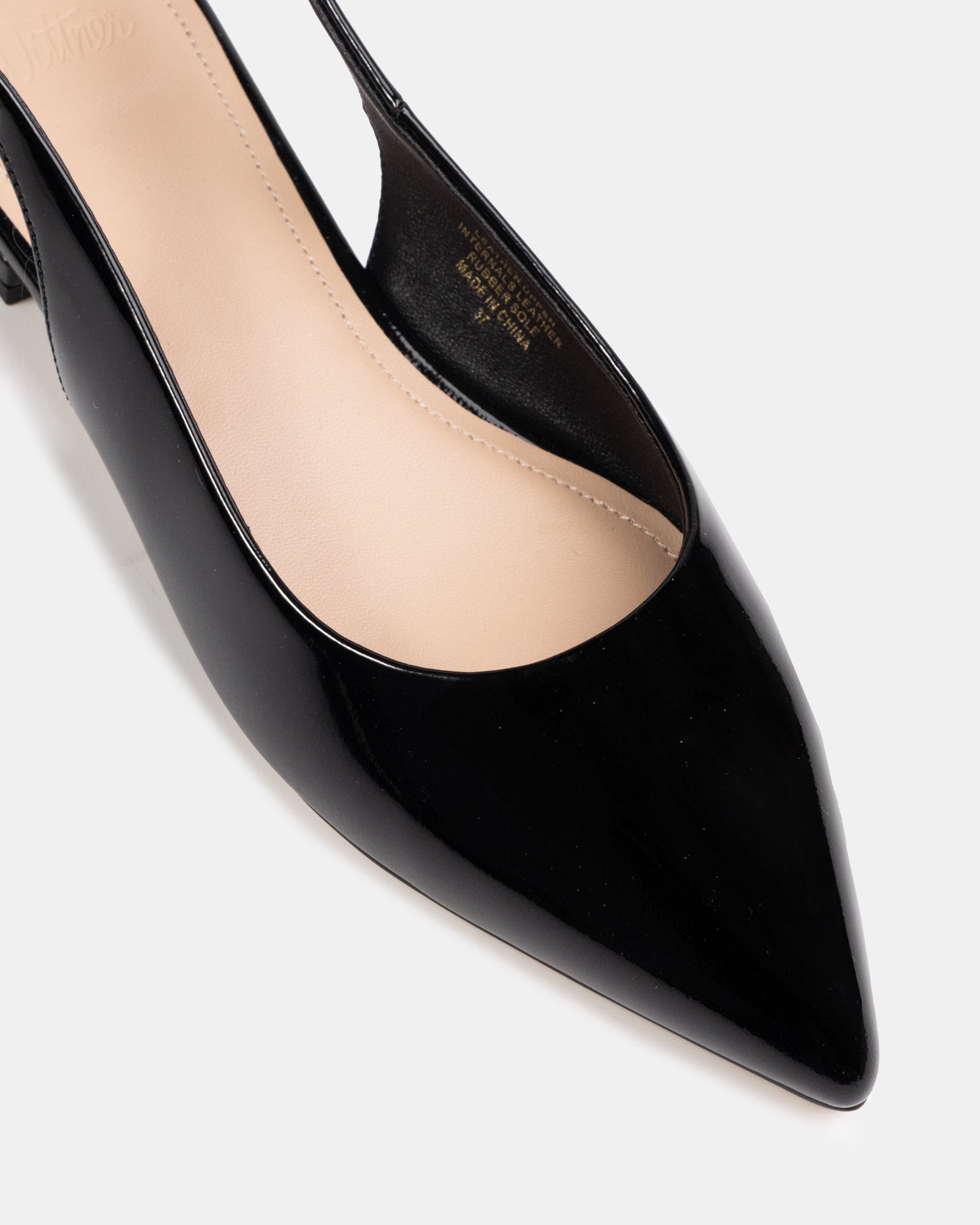 Meli Black Patent Leather Slingback