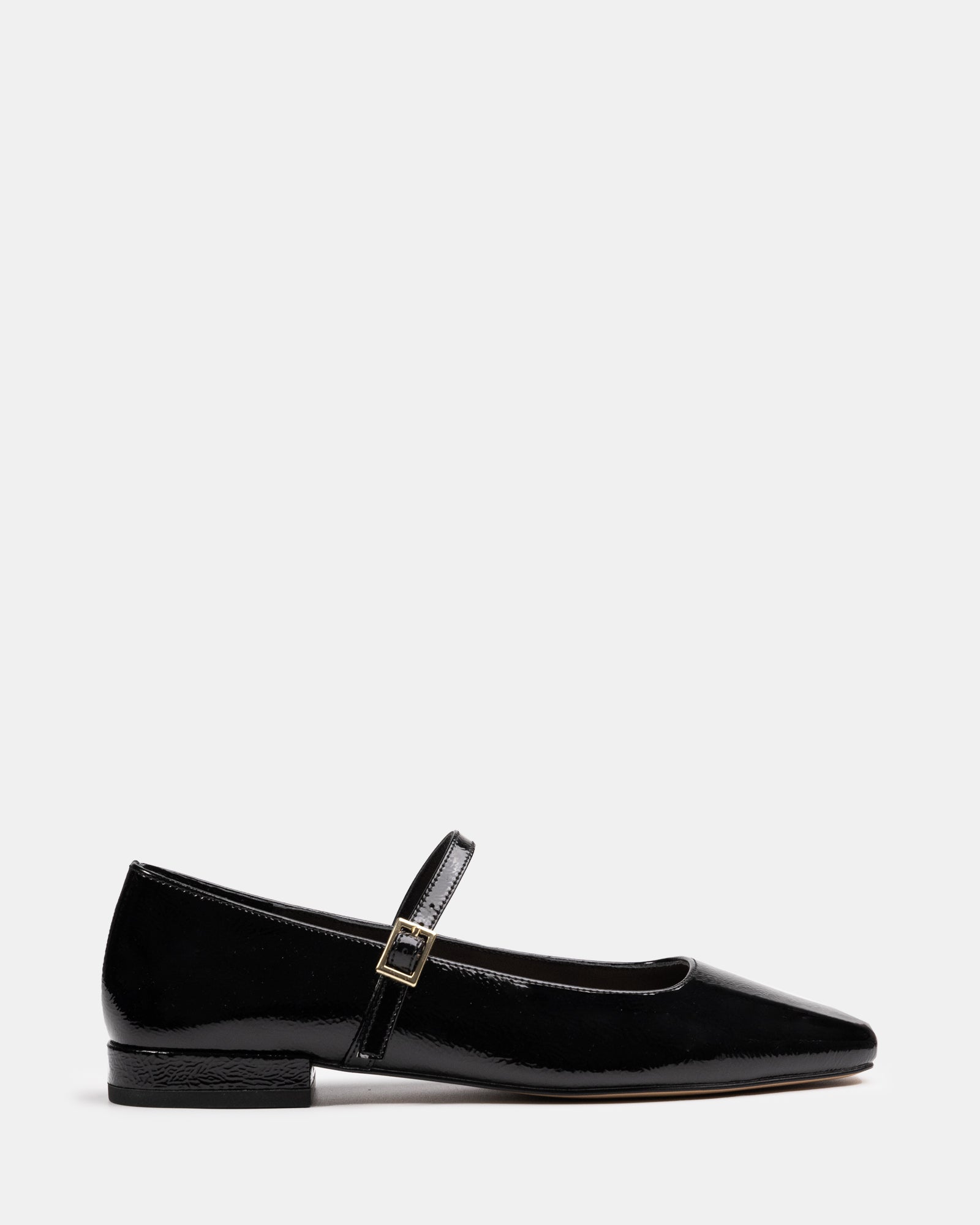 Aria Black Crinkle Patent Leather Mary Jane