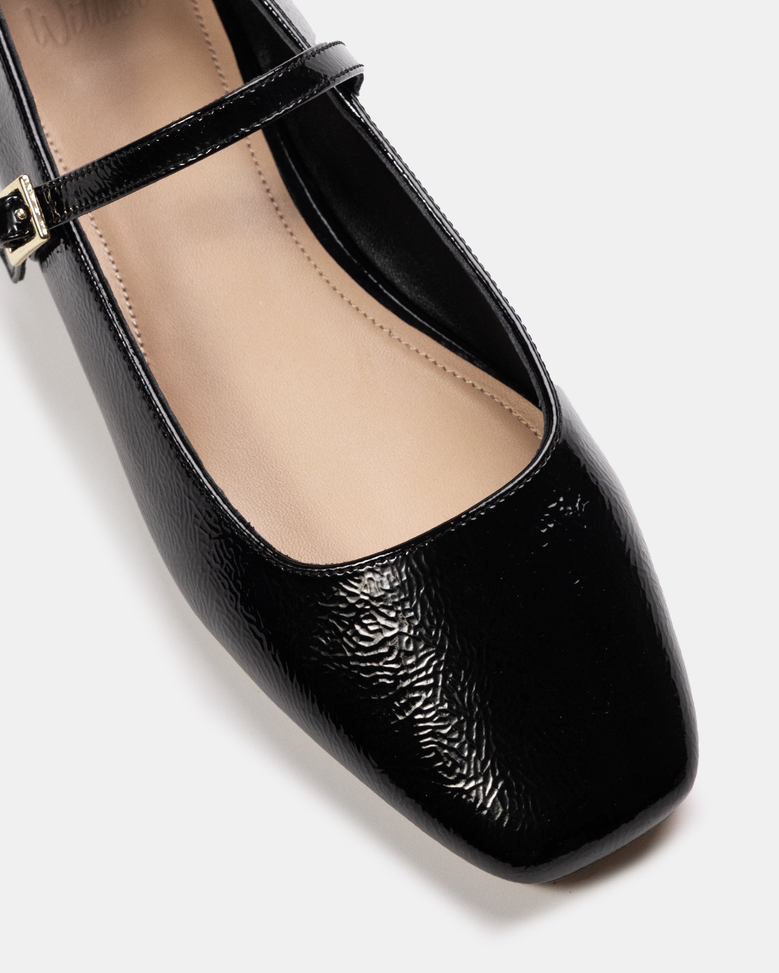 Aria Black Crinkle Patent Leather Mary Jane