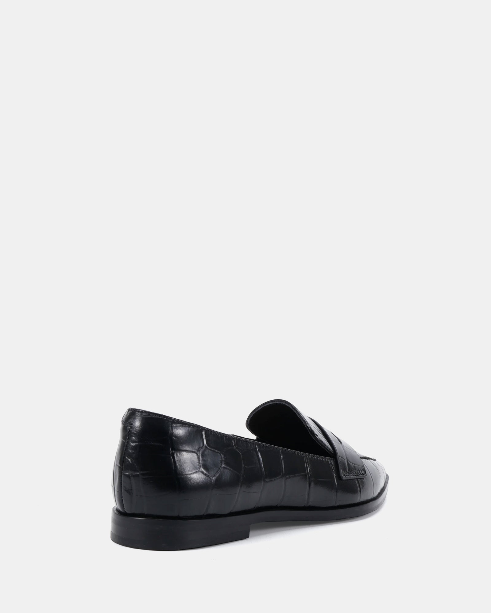 Denver Black Croc Embossed Leather Loafer