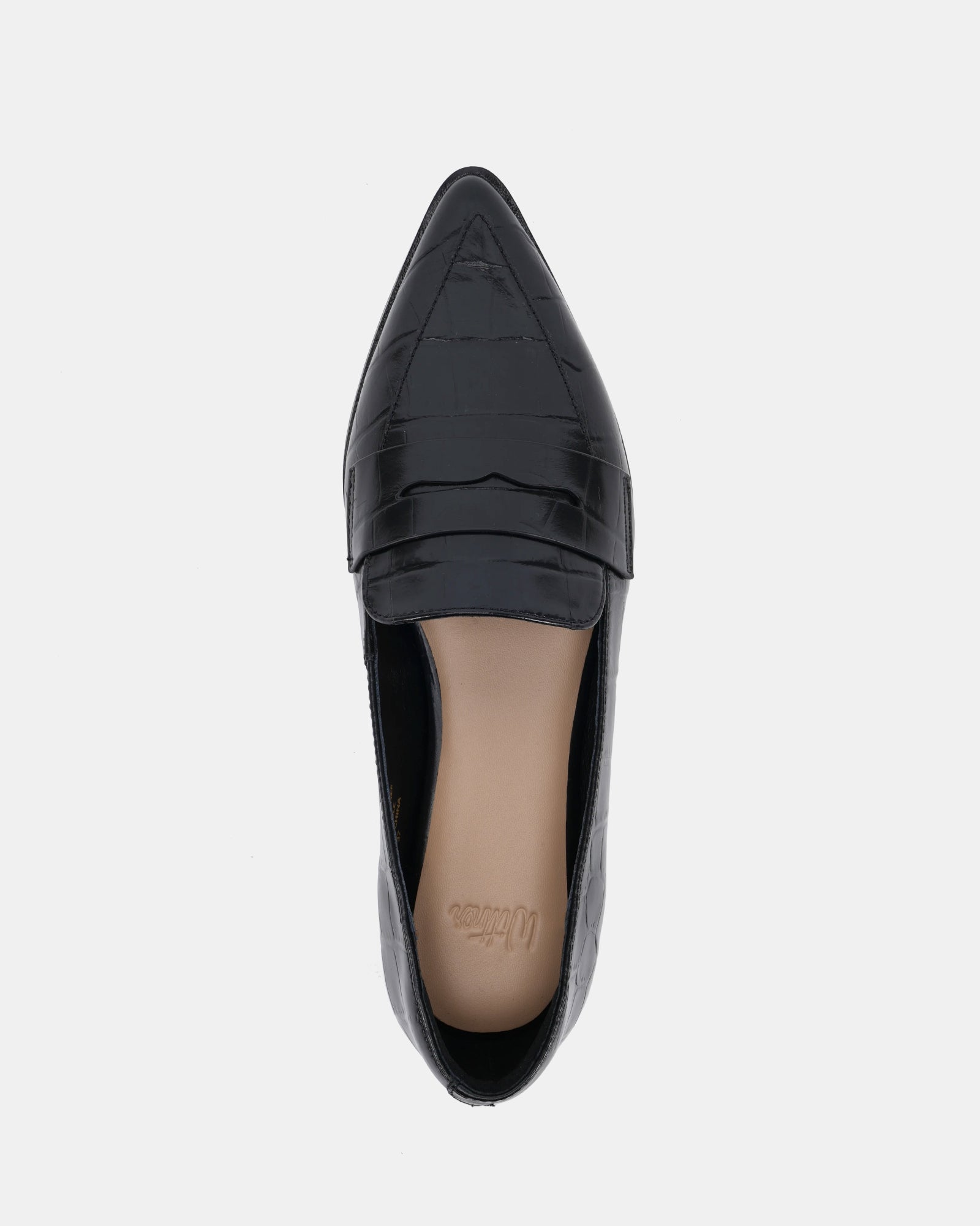 Denver Black Croc Embossed Leather Loafer