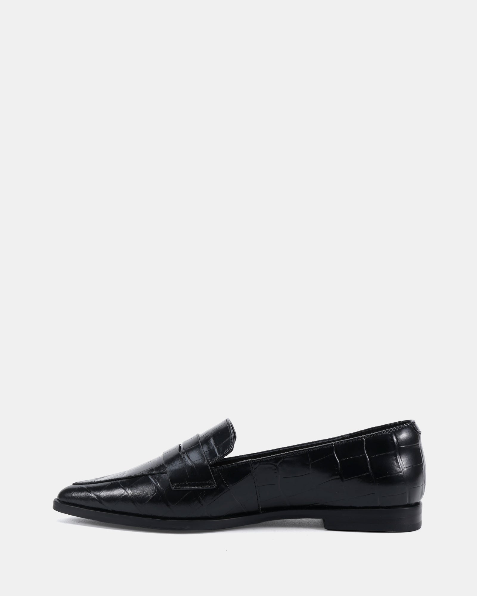 Denver Black Croc Embossed Leather Loafer