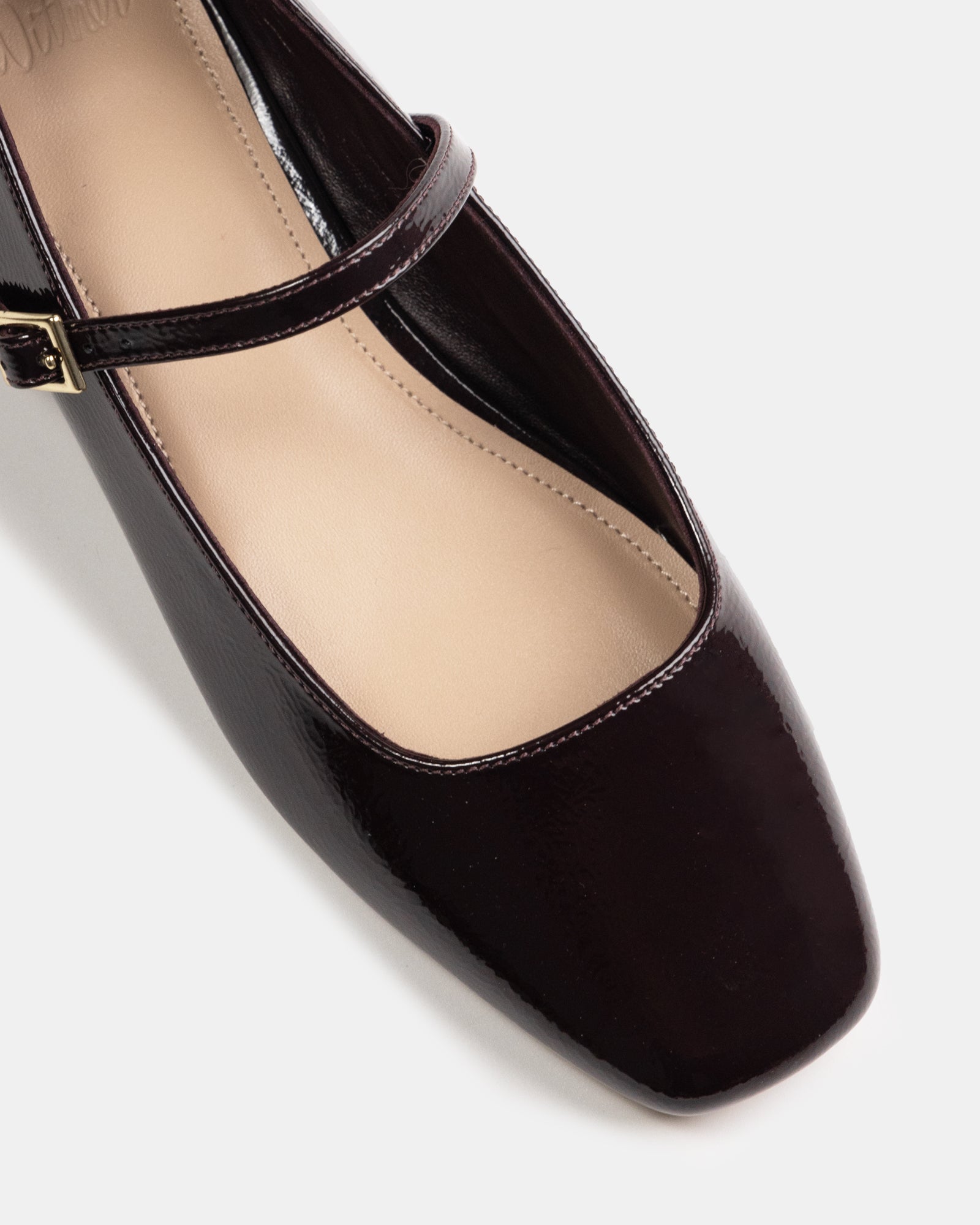 Aria Plum Crinkle Patent Leather Mary Jane