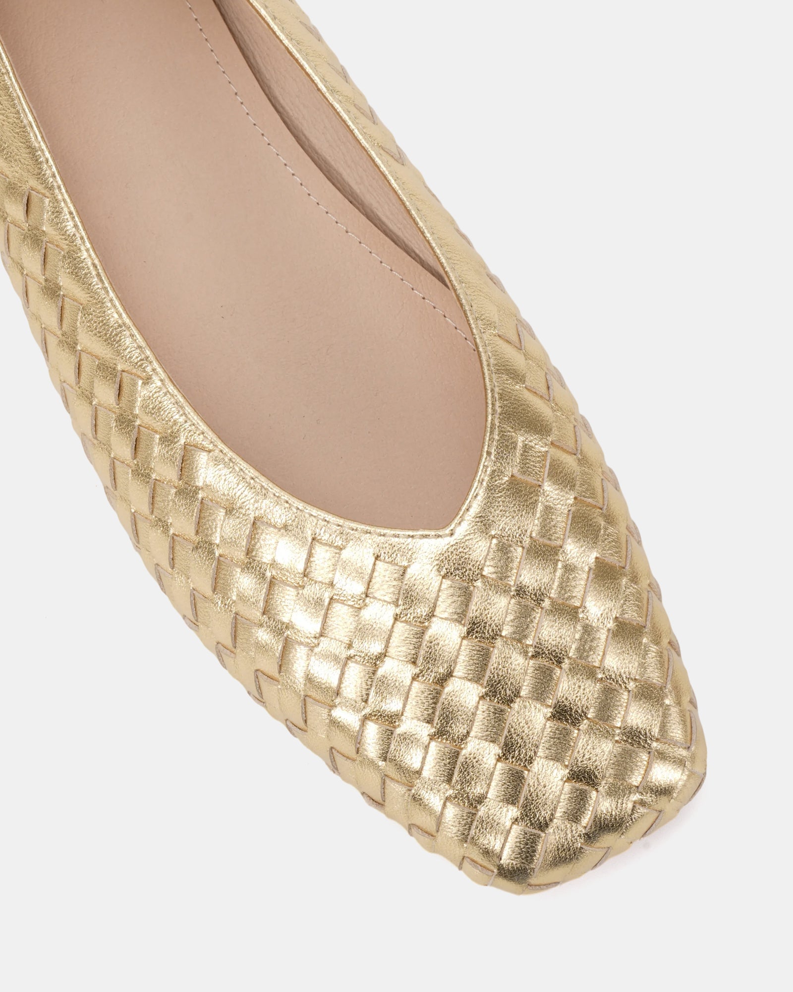 Berty Gold Pebble Leather Ballet Flat