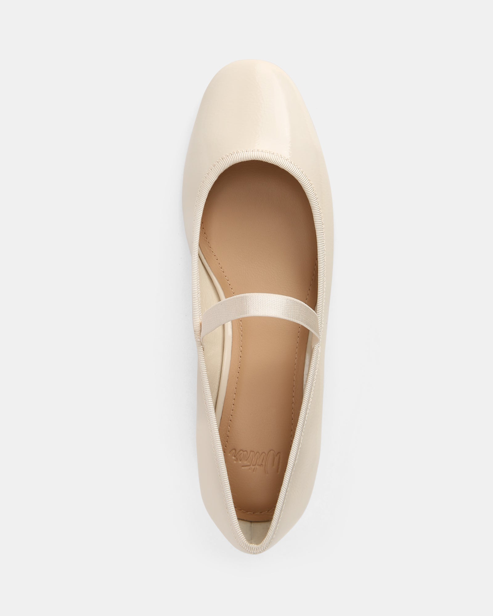 Alannah Vintage Ivory Crinkle Patent Leather Mary Jane
