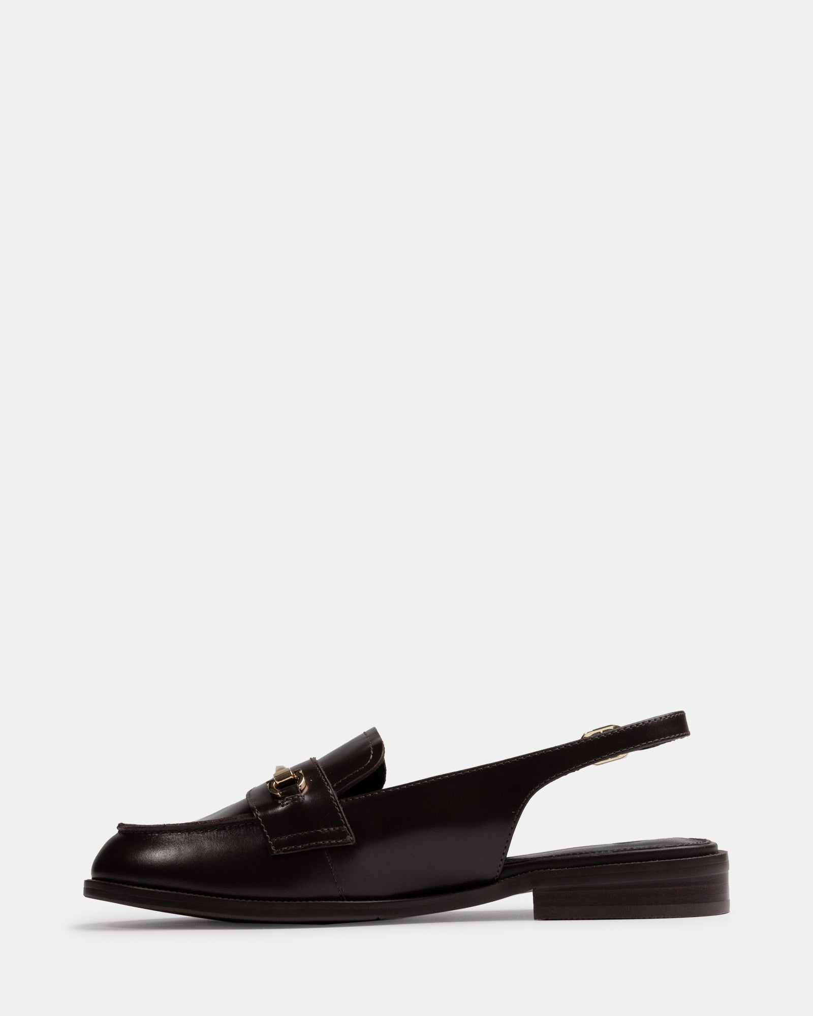 Alexia Dark Brown Leather Slingback Loafer