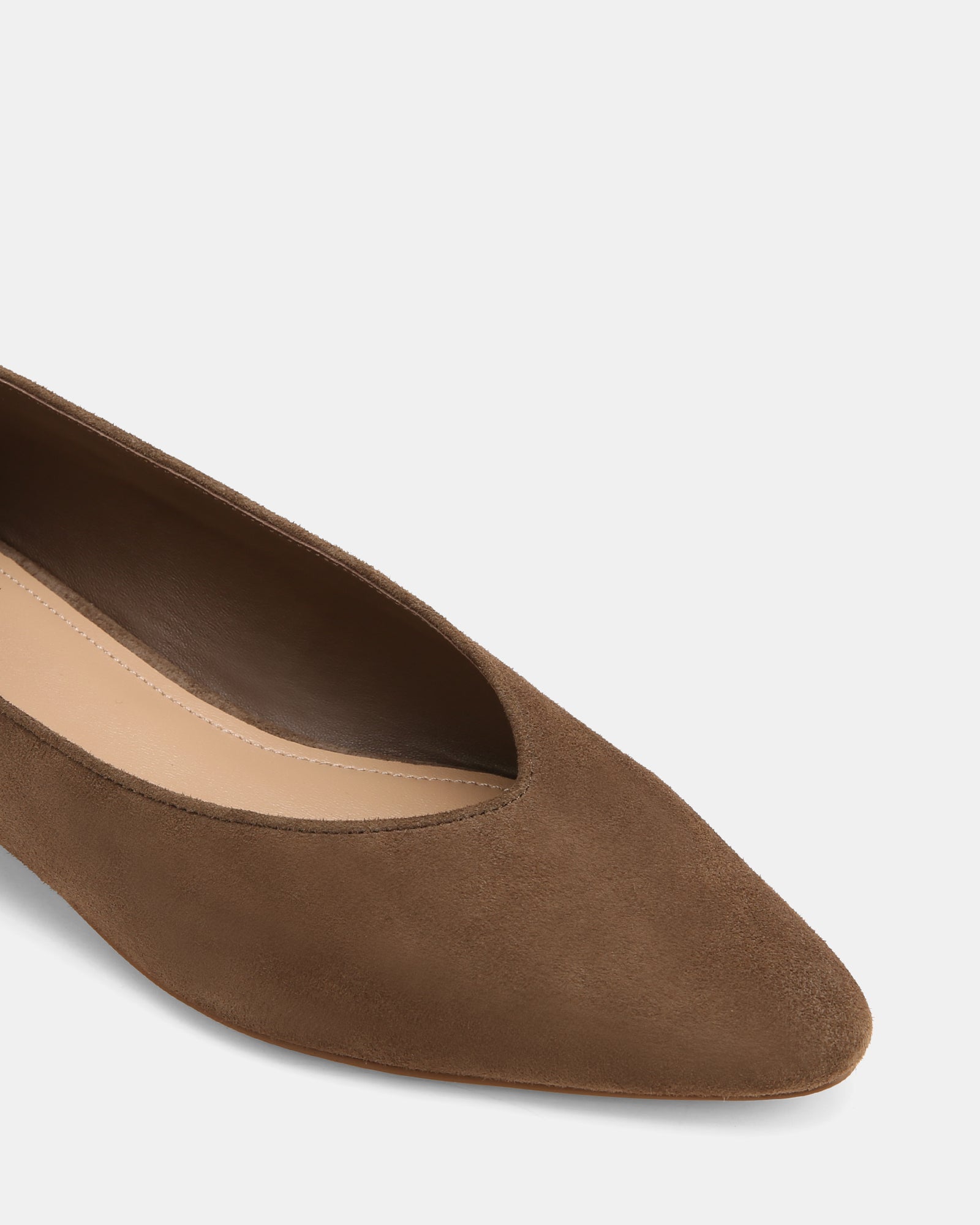 Calio Mocha Brown Suede Leather Ballet Flat