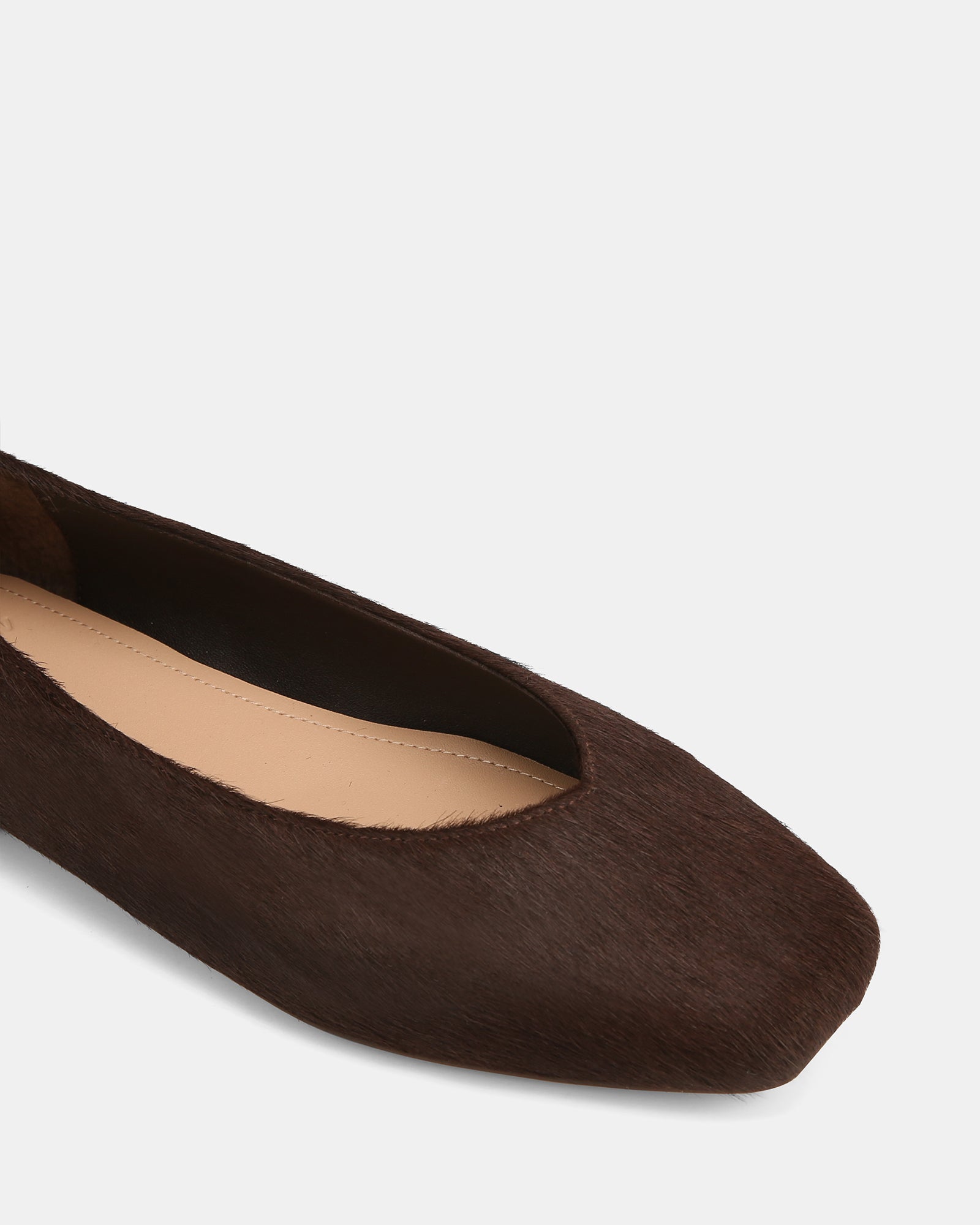 Belinda Chocolate Hair-on Leather Ballet Flat