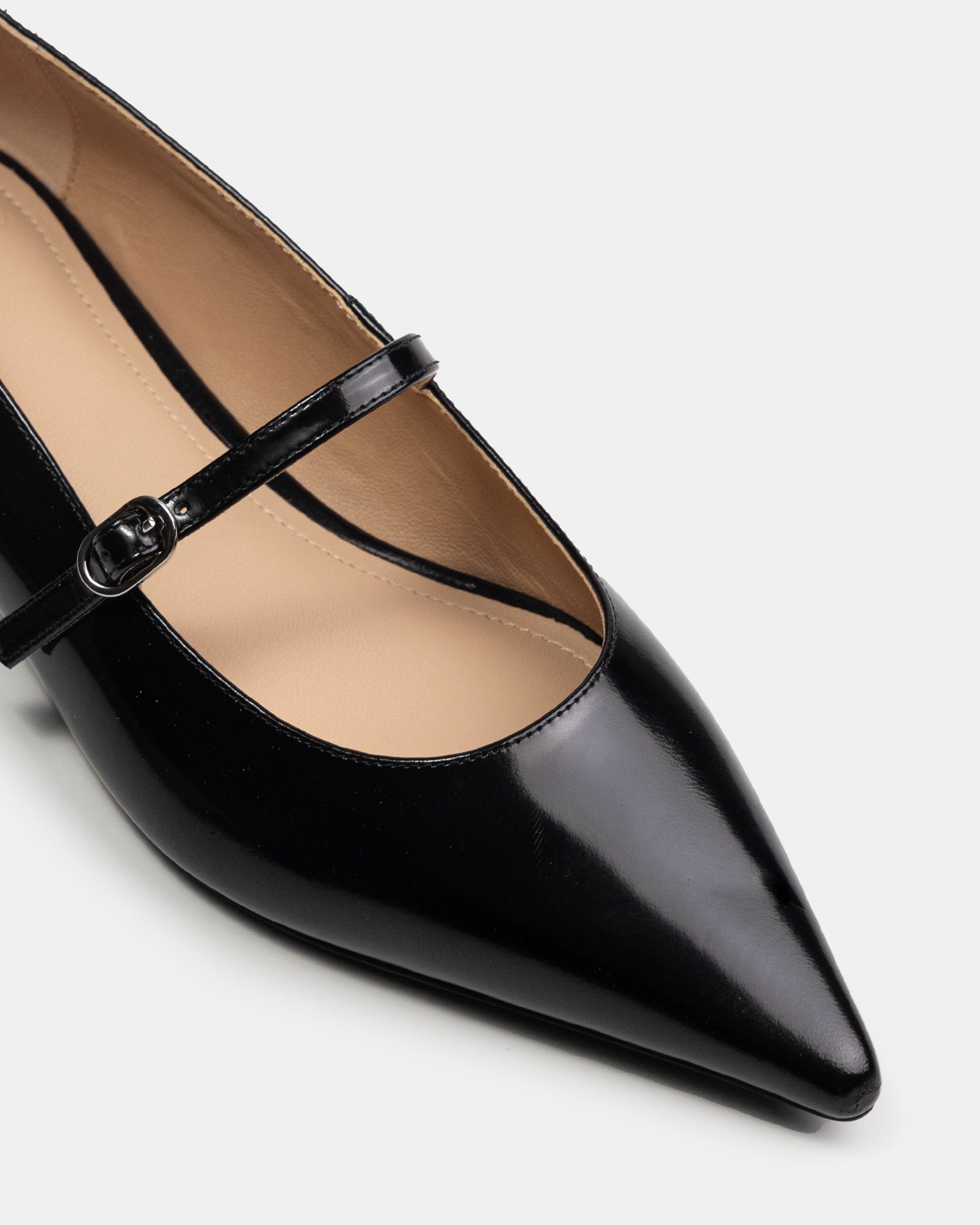 Mocca Black Leather Mary Jane