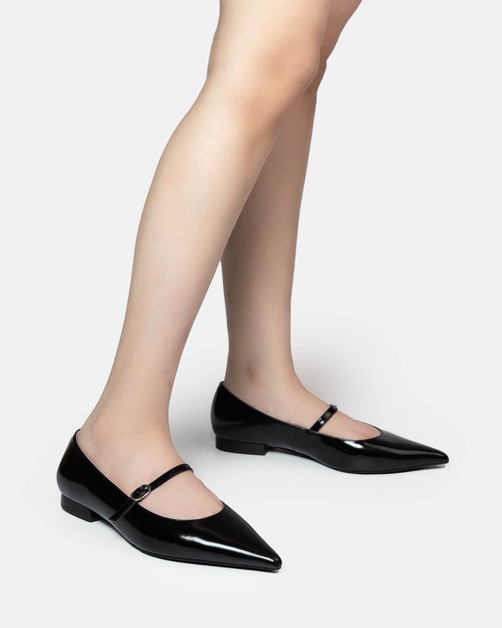 Mocca Black Leather Mary Jane