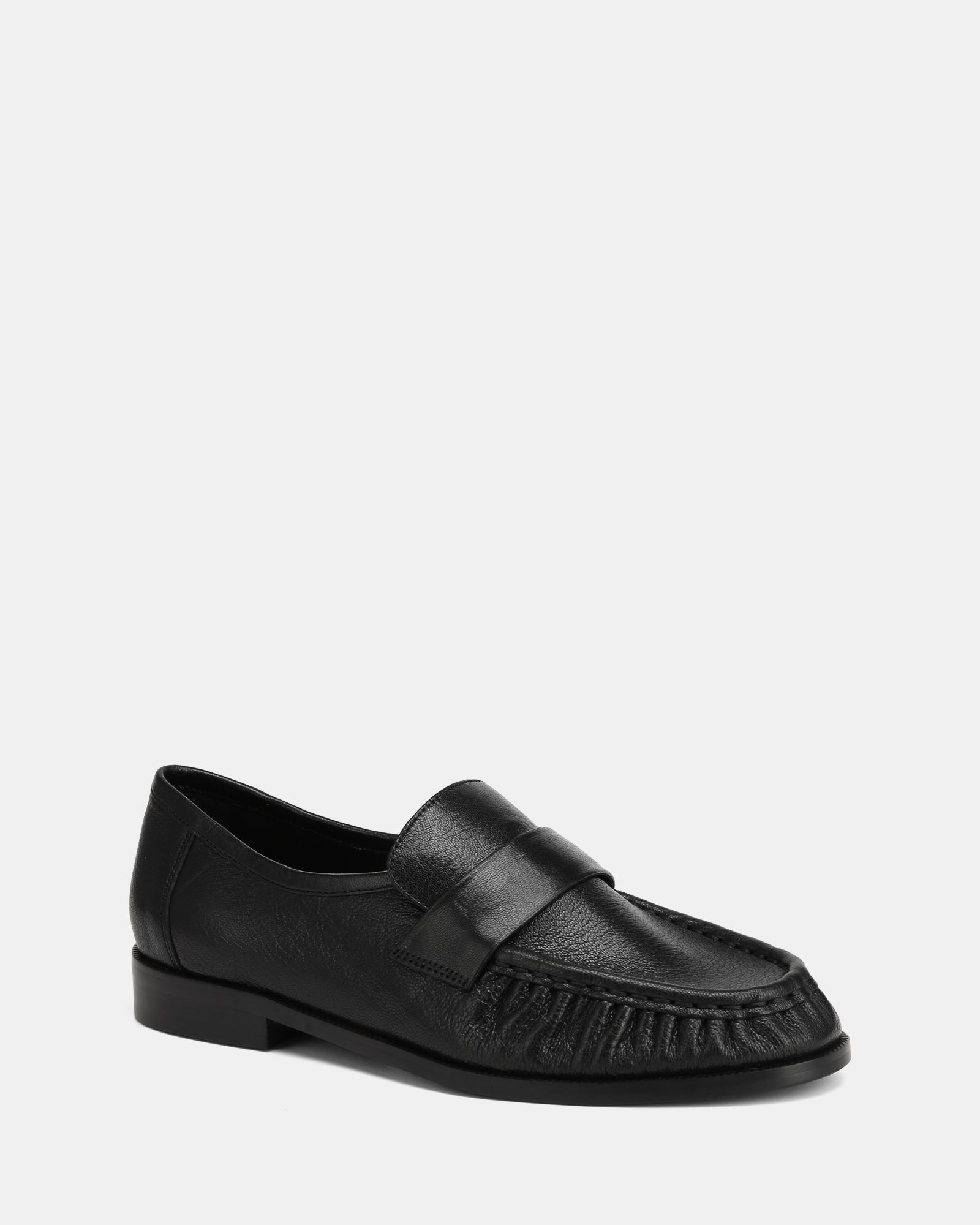 Adriel Black Leather Loafer