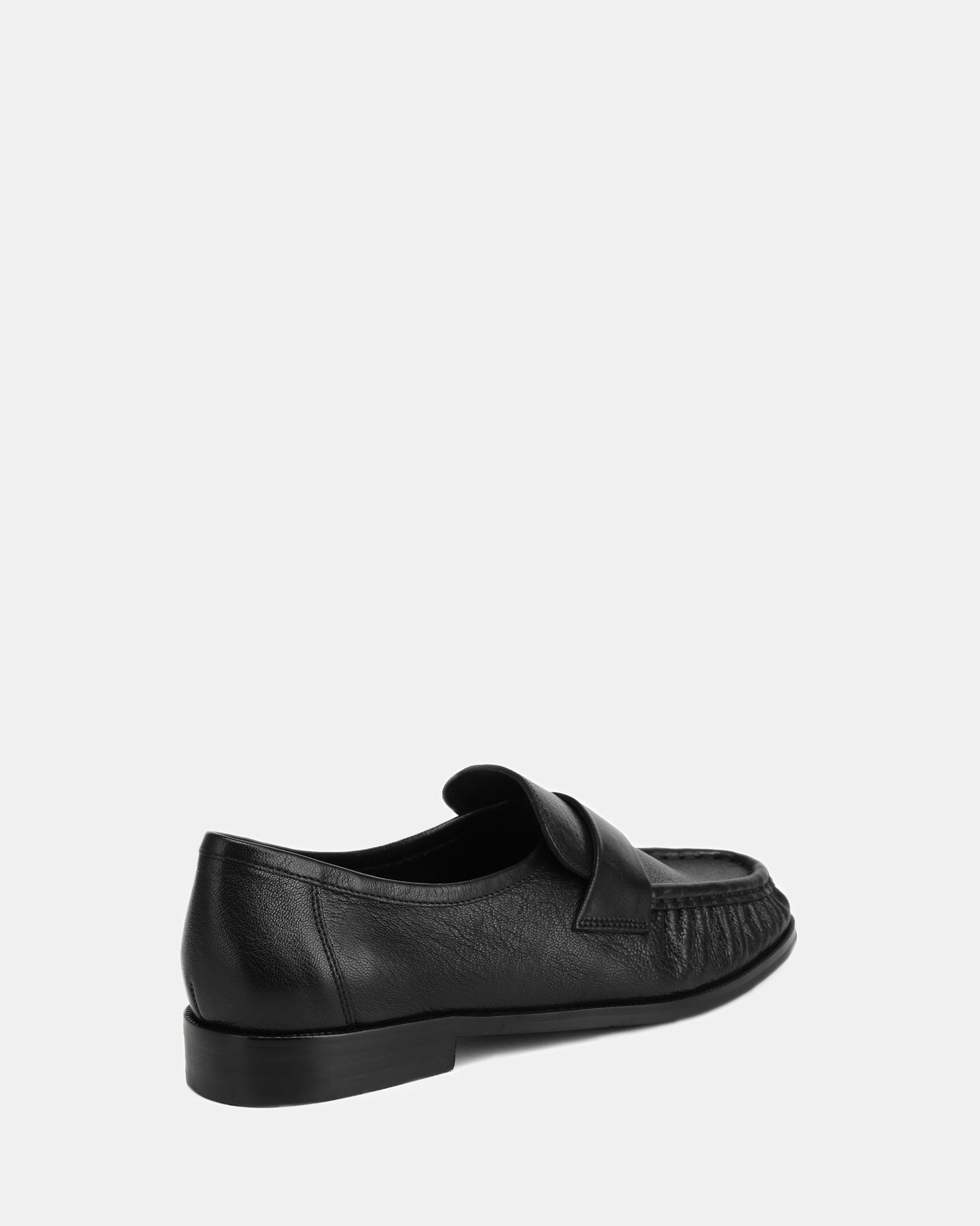 Adriel Black Leather Loafer