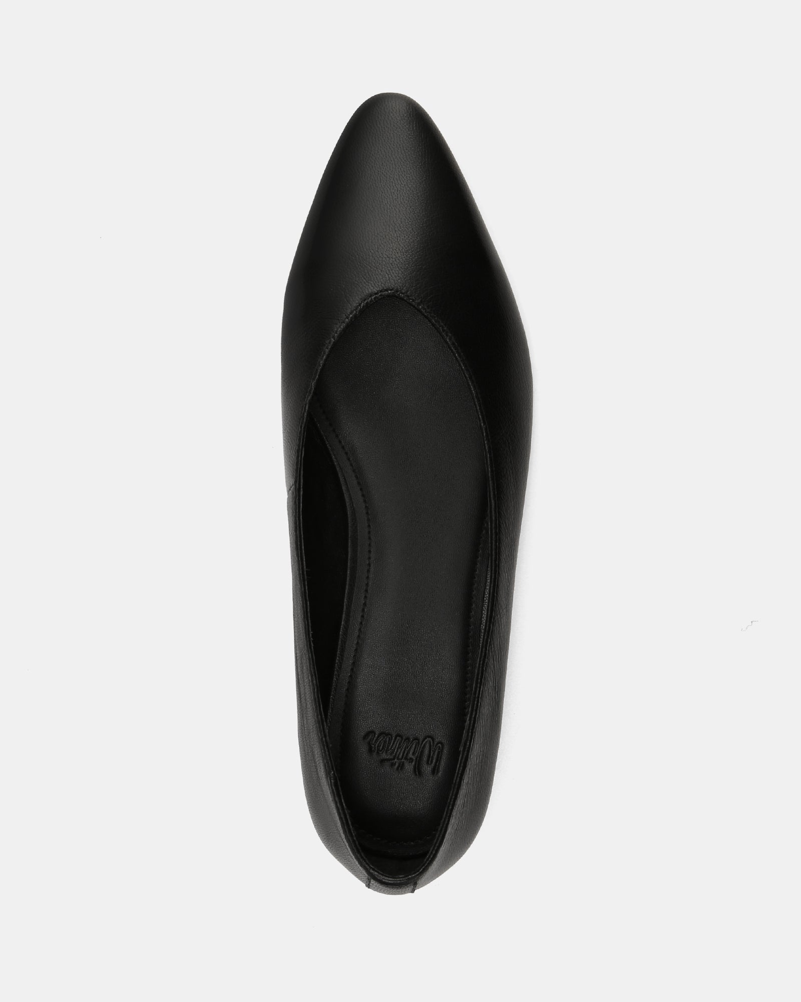 Calio Black Leather Ballet Flat