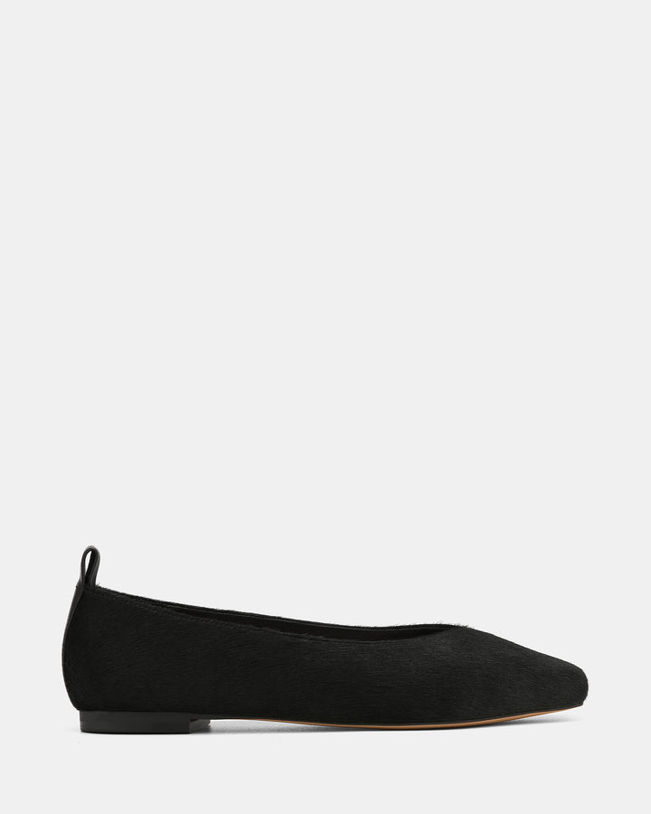 Belinda Black Textured Leather Ballet Flat
