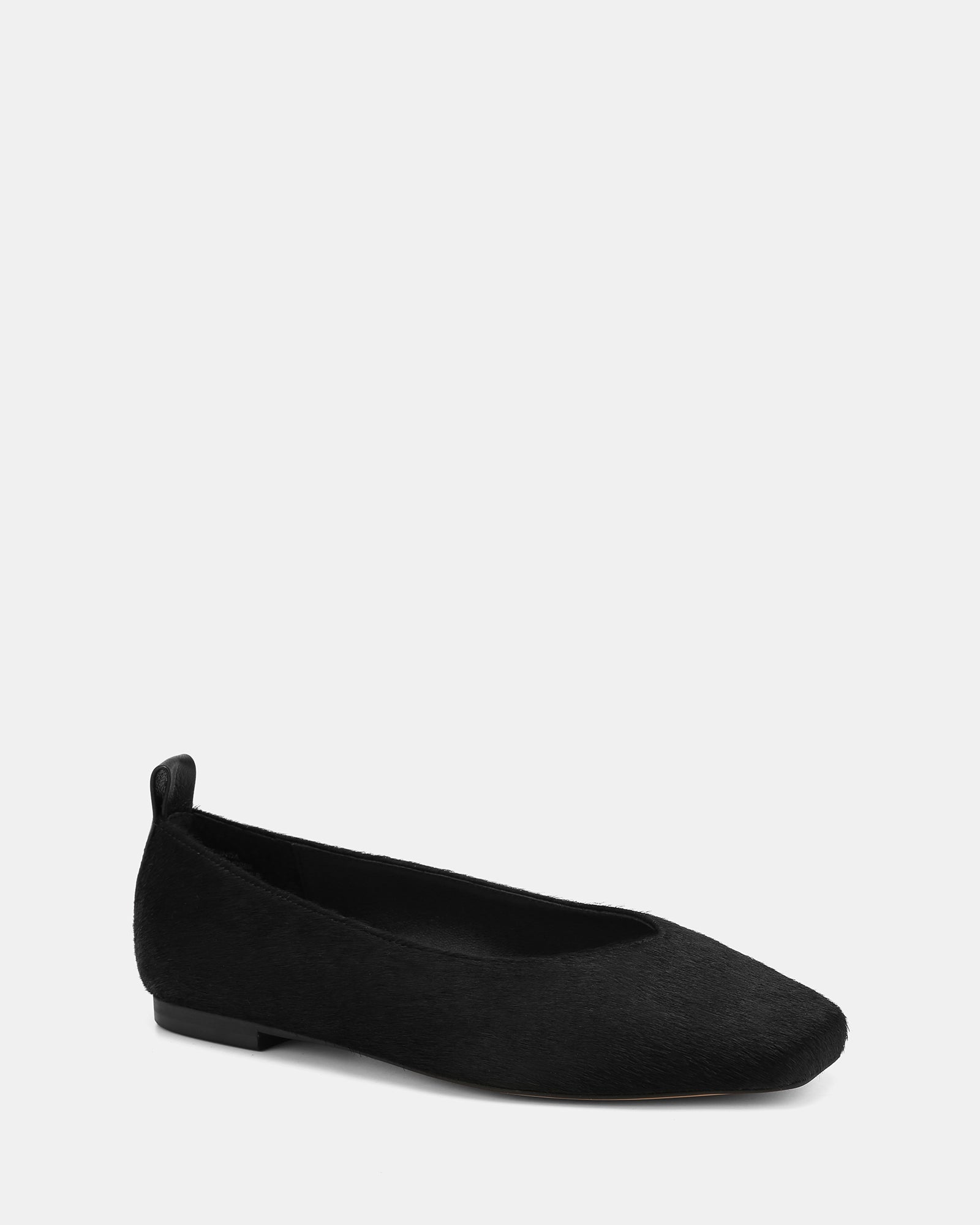 Belinda Black Hair-on Leather Ballet Flat