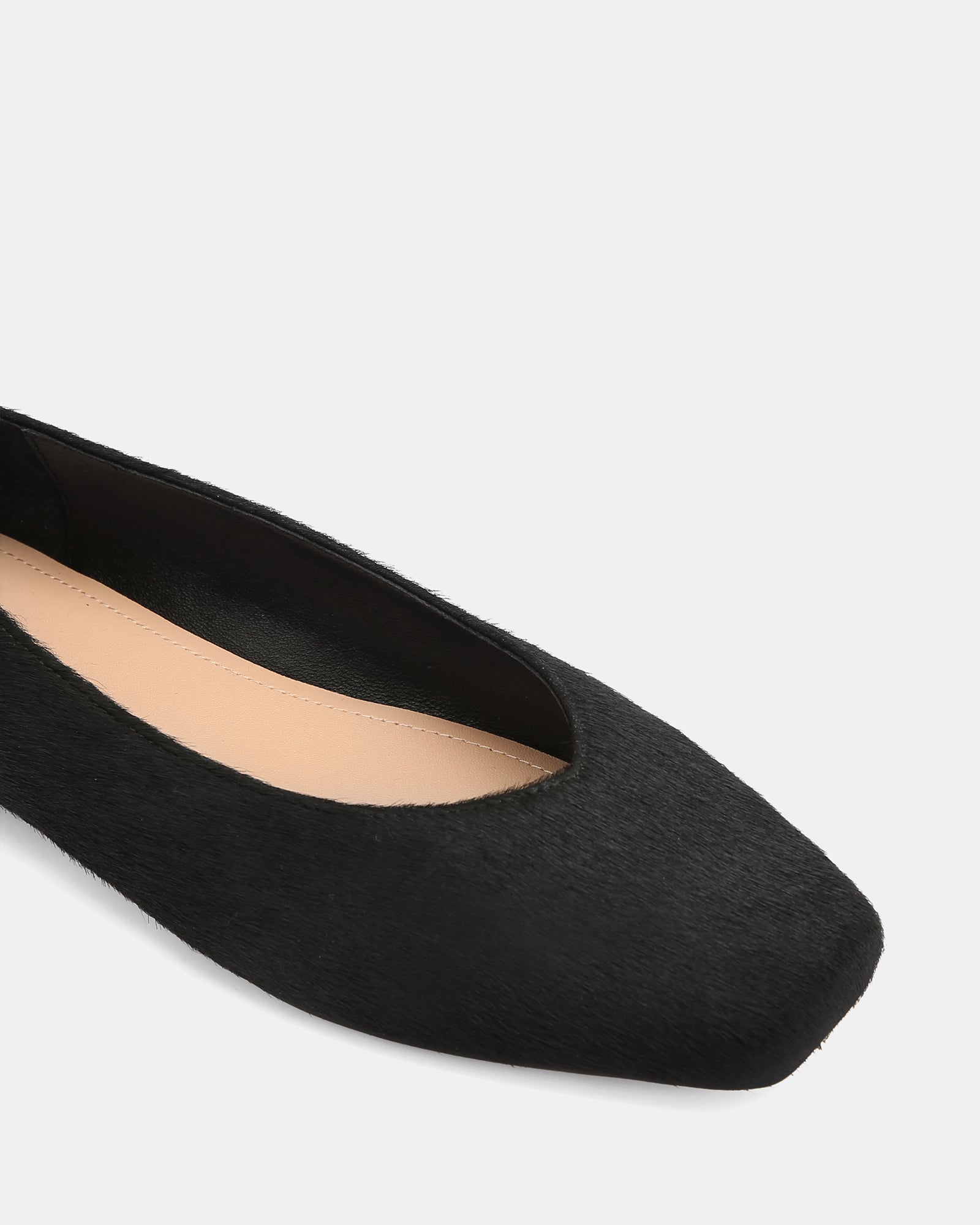 Belinda Black Hair-on Leather Ballet Flat