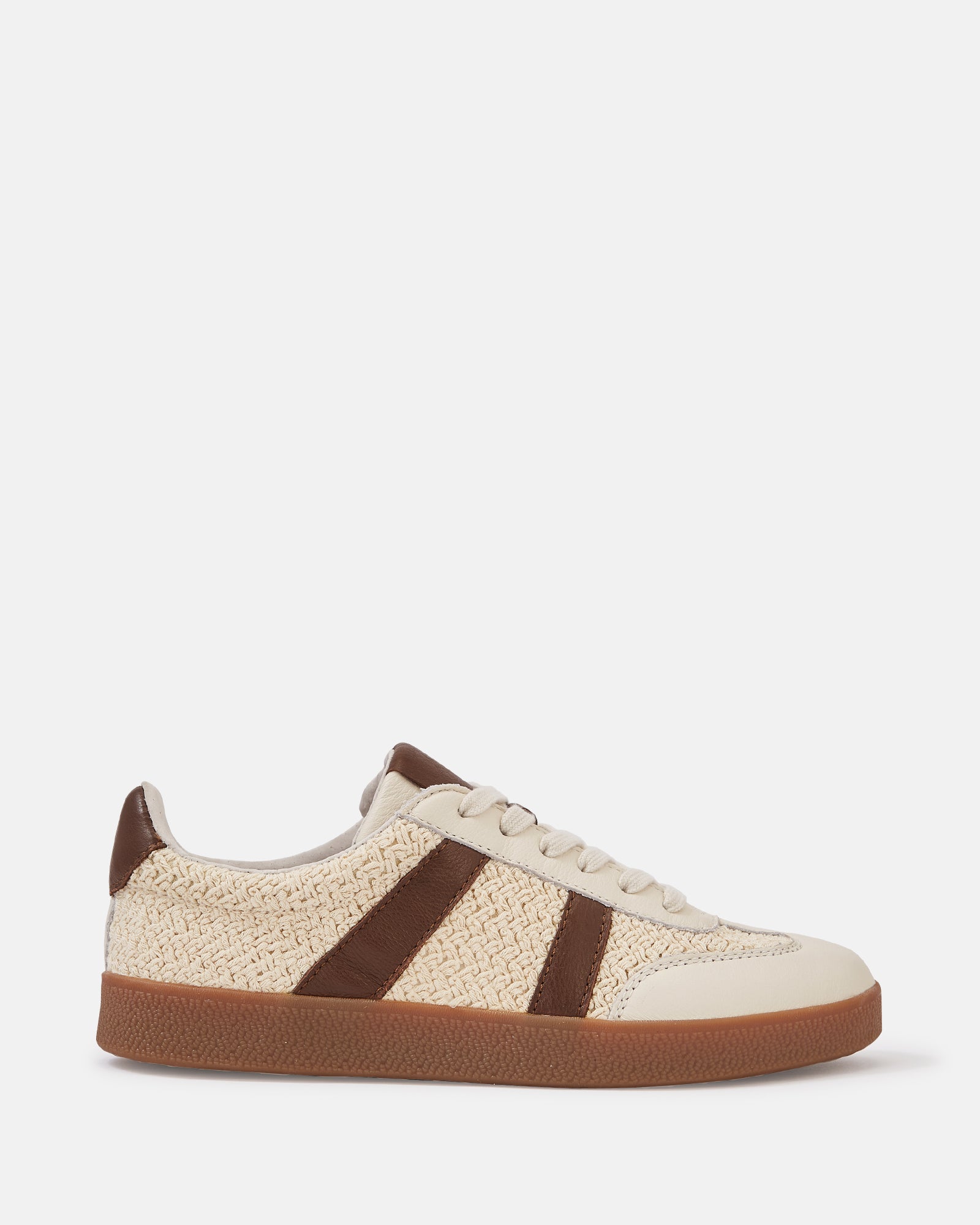 Boston Vintage Ivory Textile and Suede Leather Sneaker