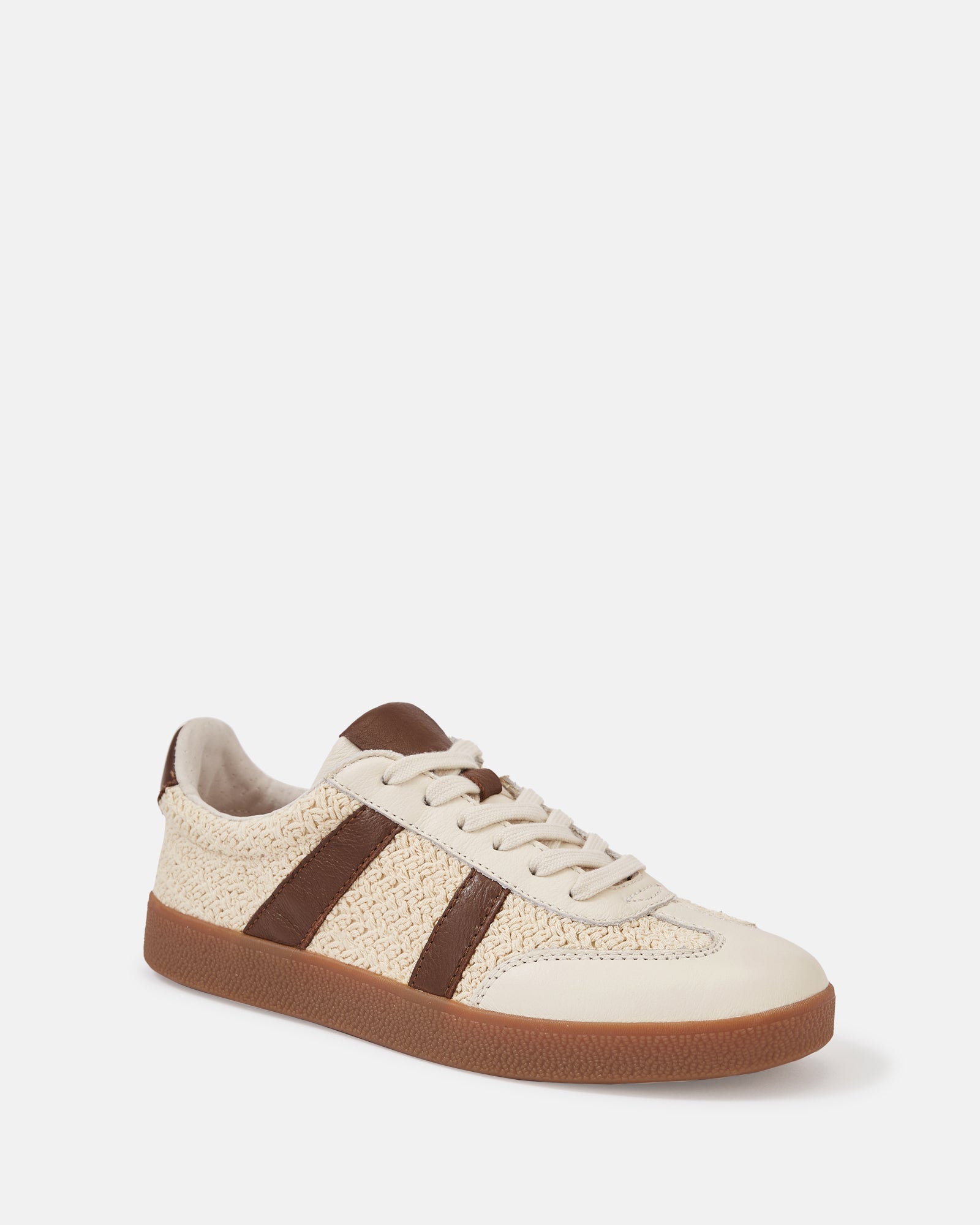 Boston Vintage Ivory Textile and Suede Leather Sneaker