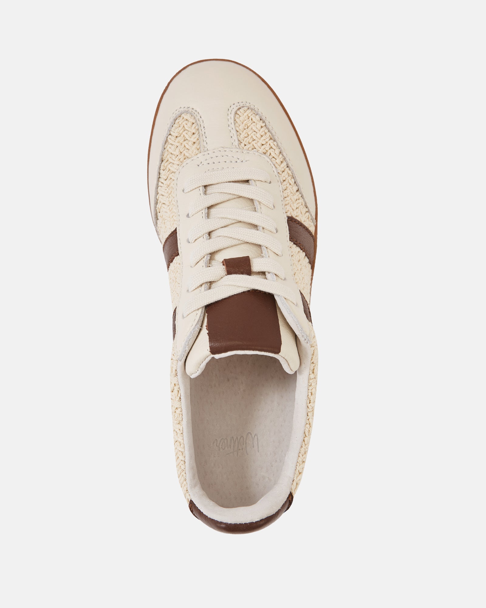 Boston Vintage Ivory Textile and Suede Leather Sneaker