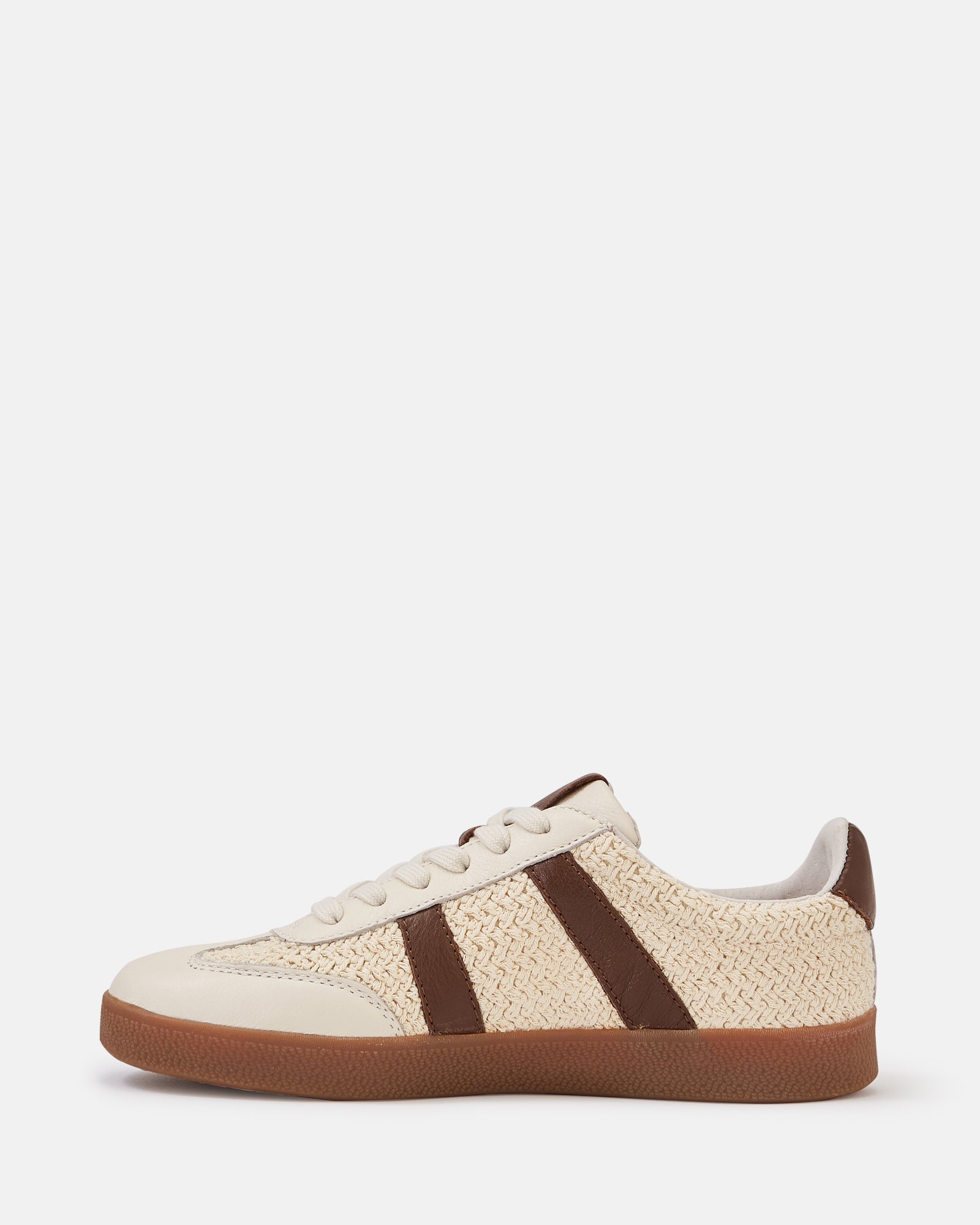 Boston Vintage Ivory Textile and Suede Leather Sneaker