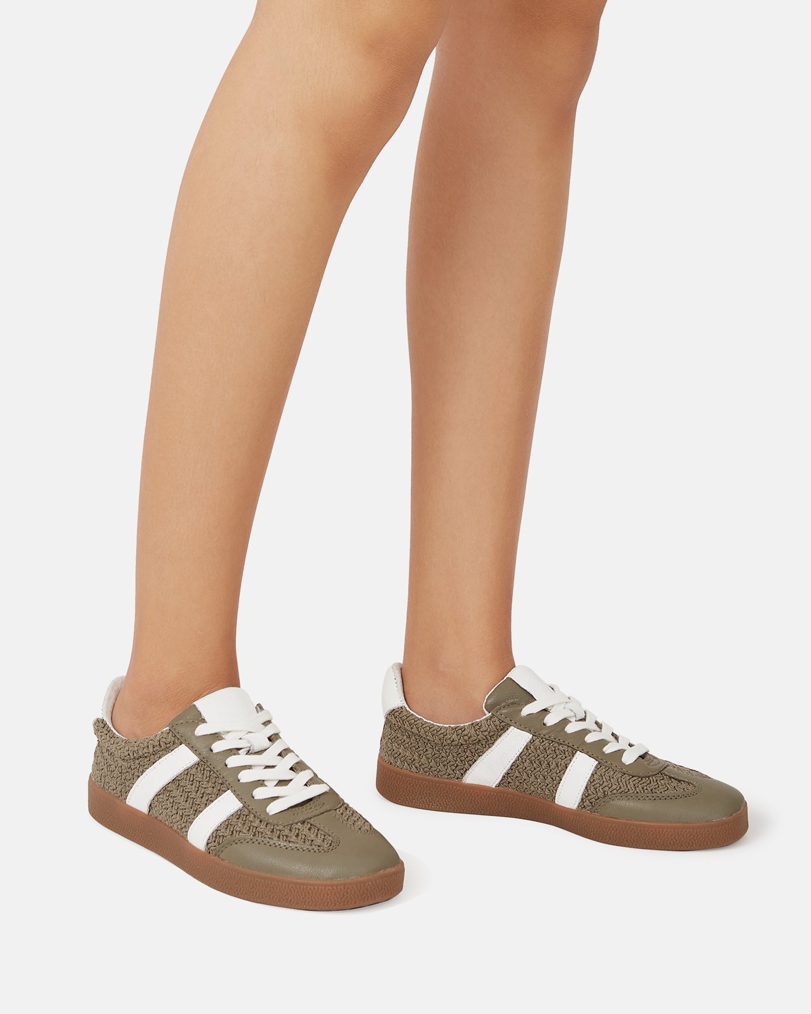 Boston Boho Green Textile and Suede Leather Sneaker