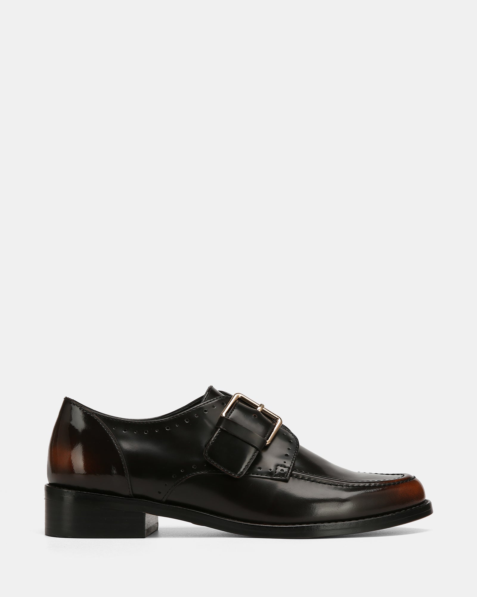 Fredi Dark Brown Leather Monk Strap Loafer