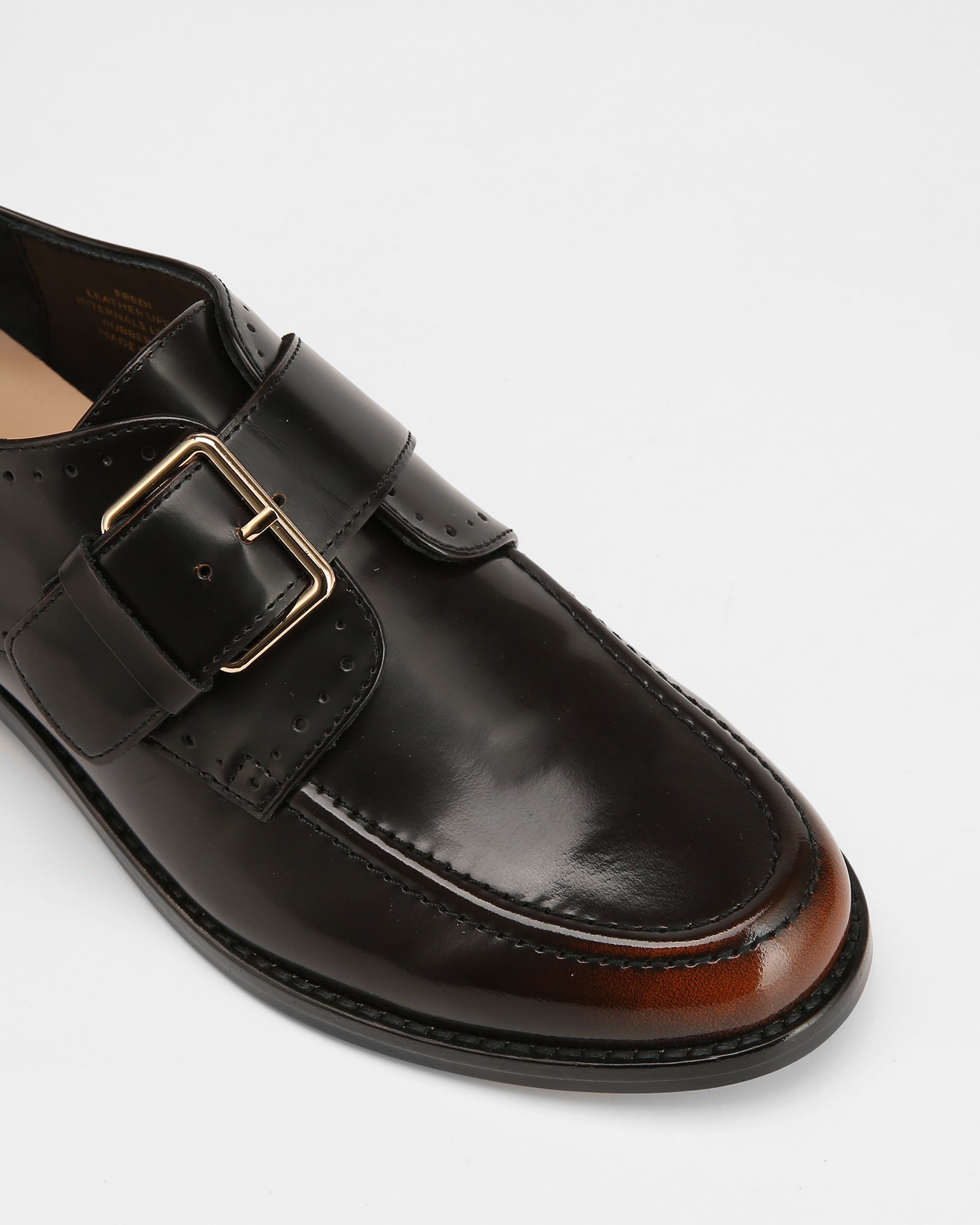 Fredi Dark Brown Leather Monk Strap Loafer