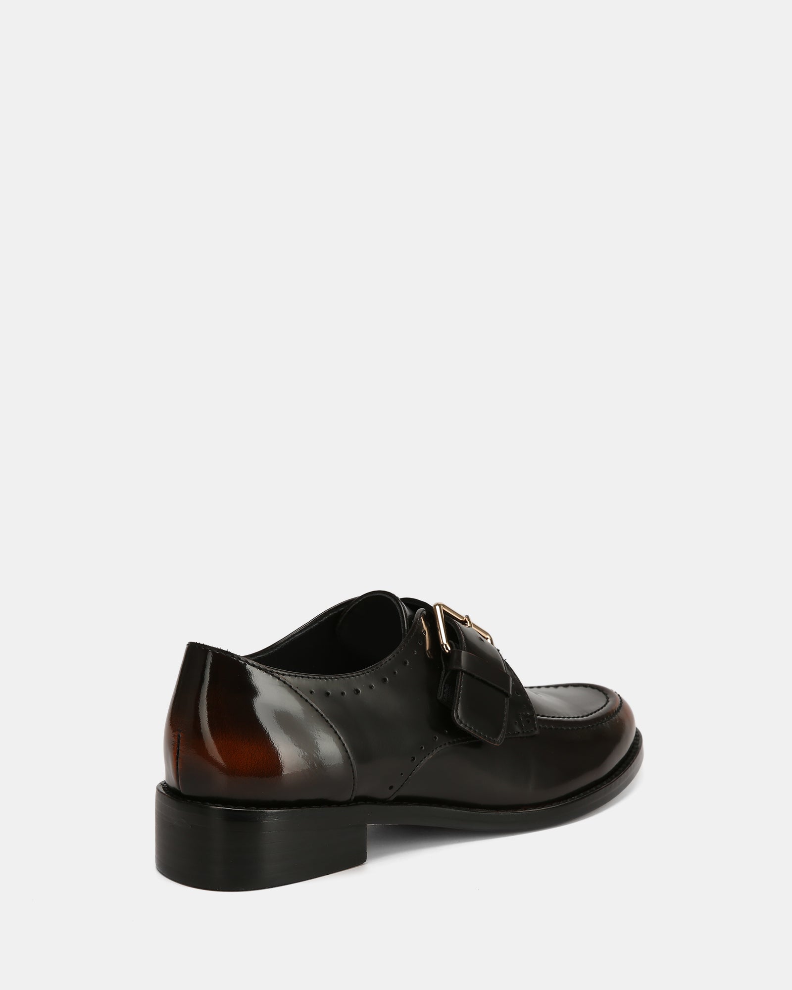 Fredi Dark Brown Leather Monk Strap Loafer