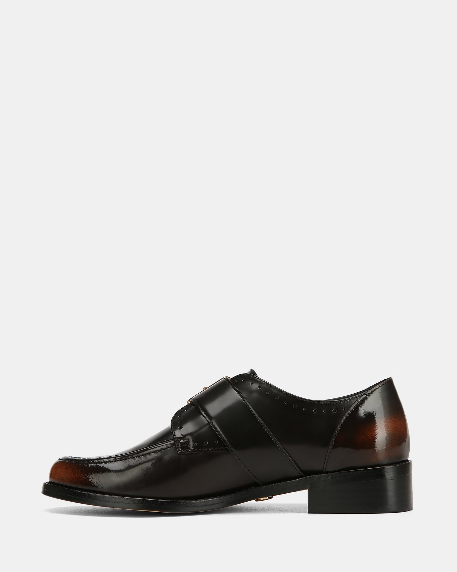 Fredi Dark Brown Leather Monk Strap Loafer