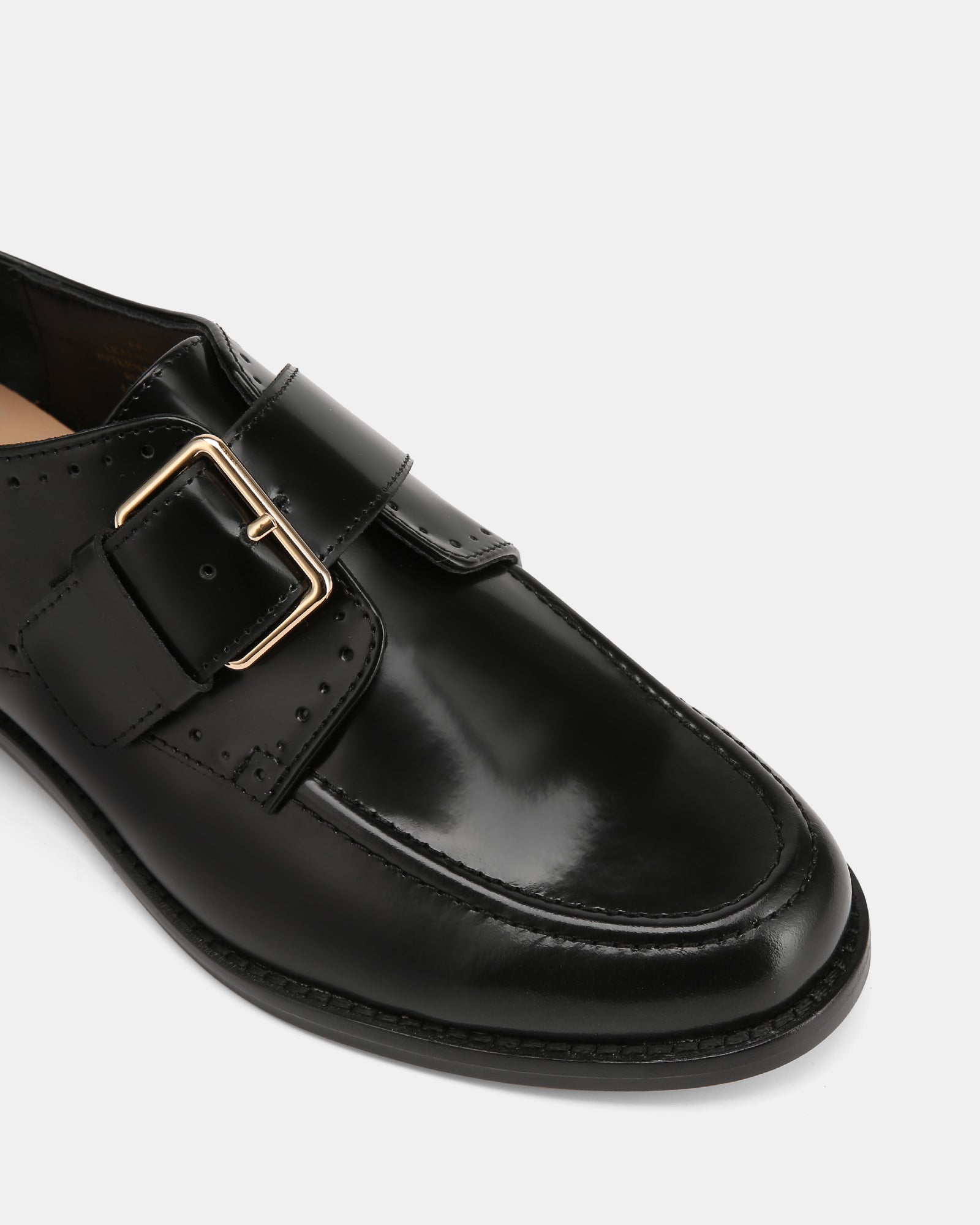 Fredi Black Leather Monk Strap Loafer