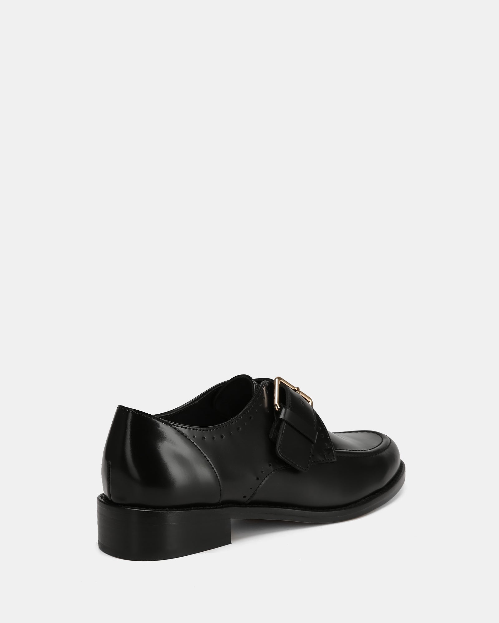 Fredi Black Leather Monk Strap Loafer