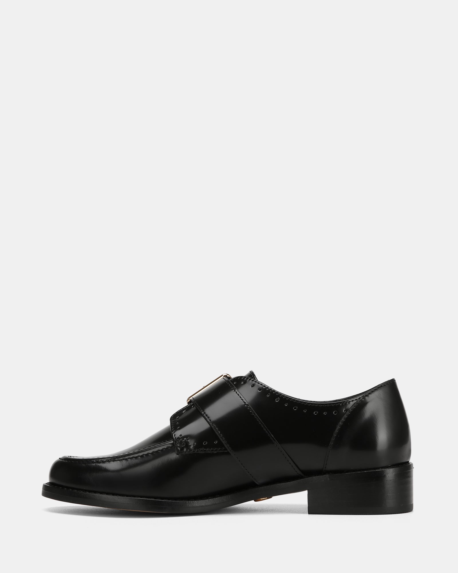 Fredi Black Leather Monk Strap Loafer