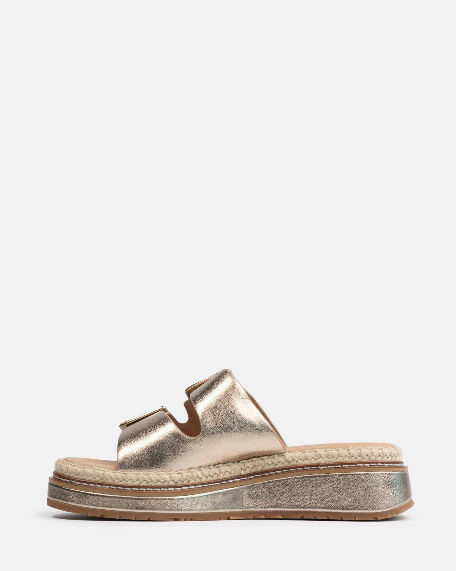 Dream Champagne Metallic Leather Flatform