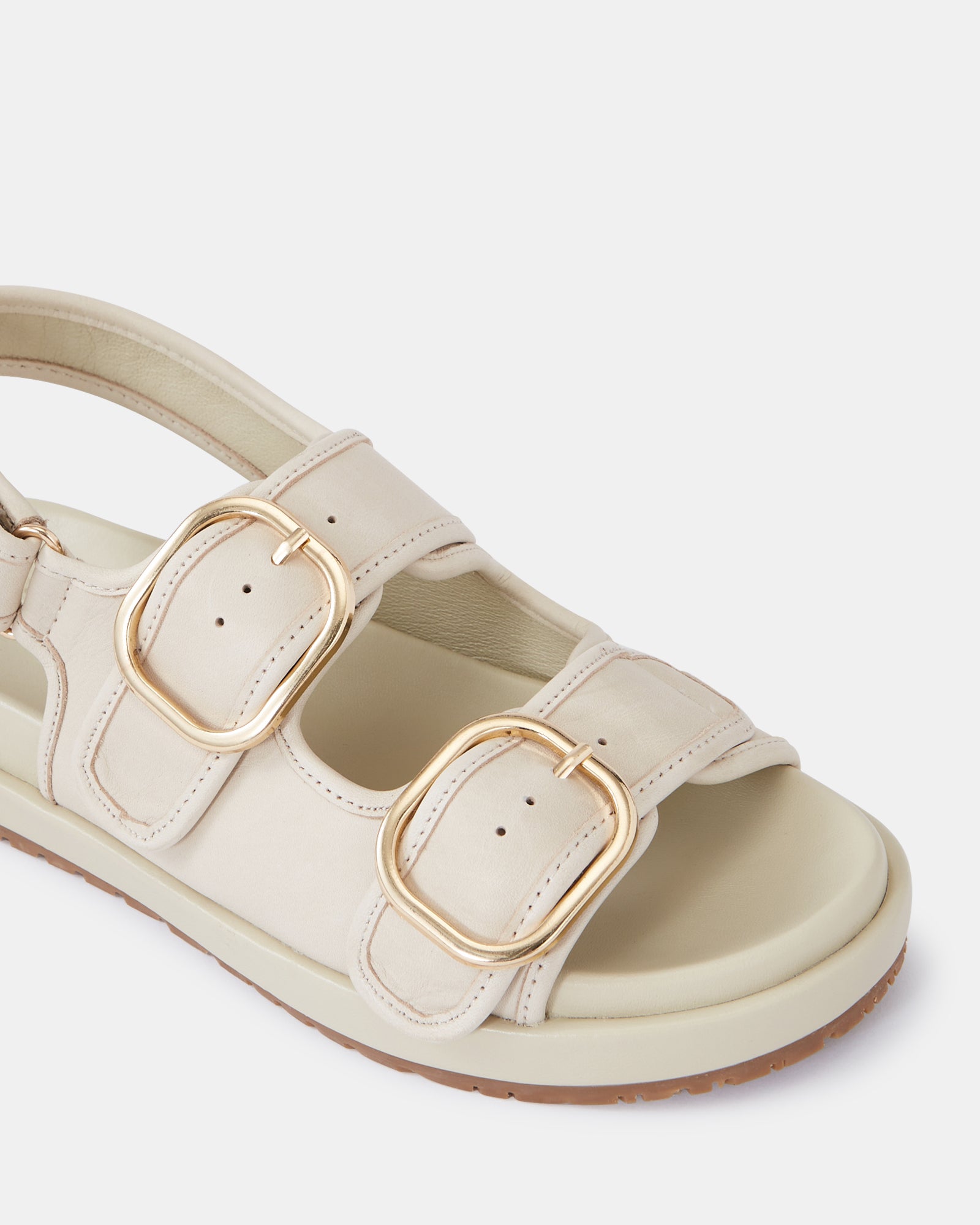 Atticus Vintage Ivory Pebble Leather Flatform