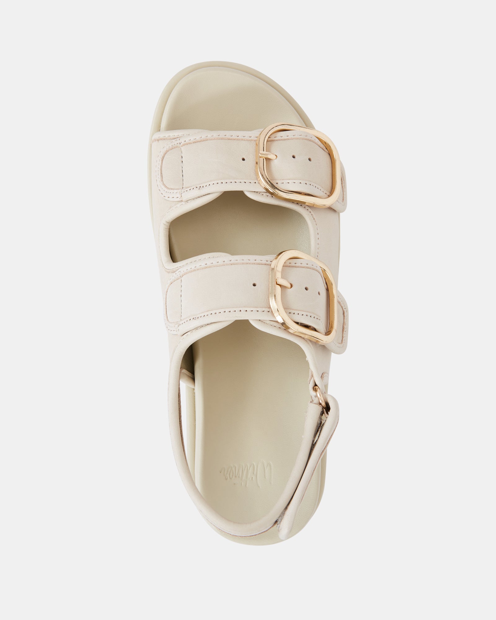 Atticus Vintage Ivory Pebble Leather Flatform