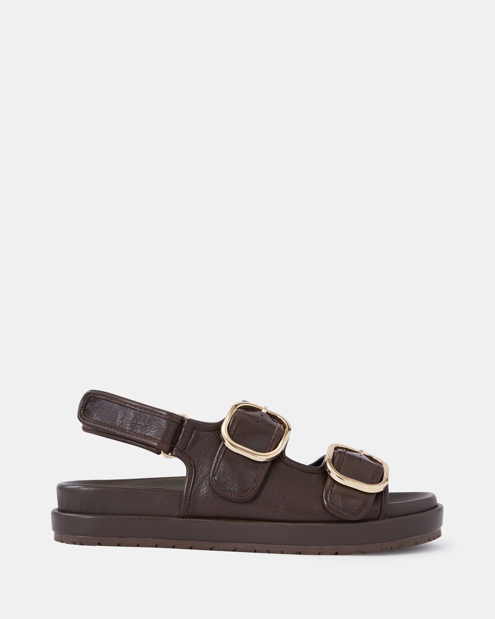 Atticus Ebony Pebble Leather Flatform