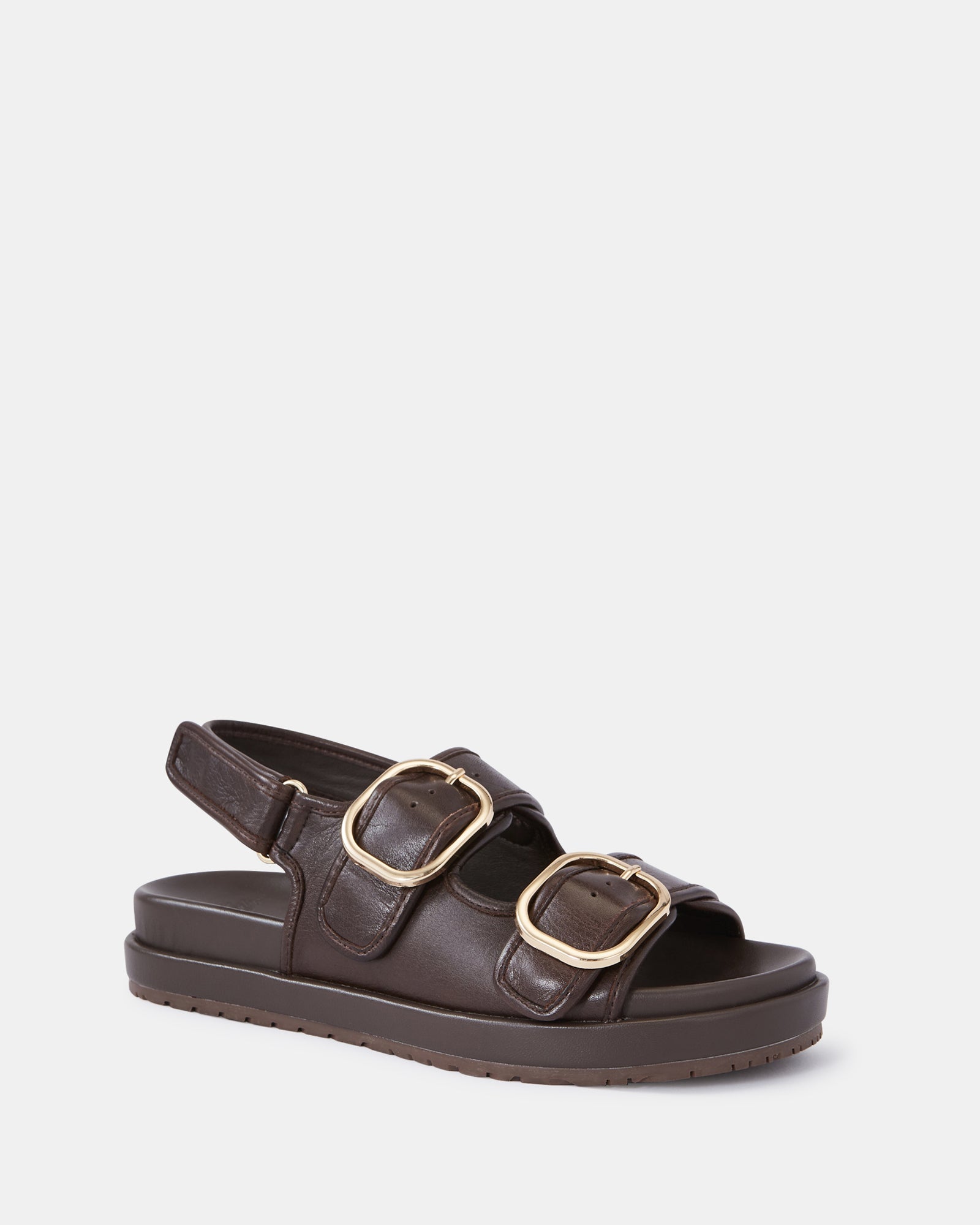 Atticus Ebony Pebble Leather Flatform