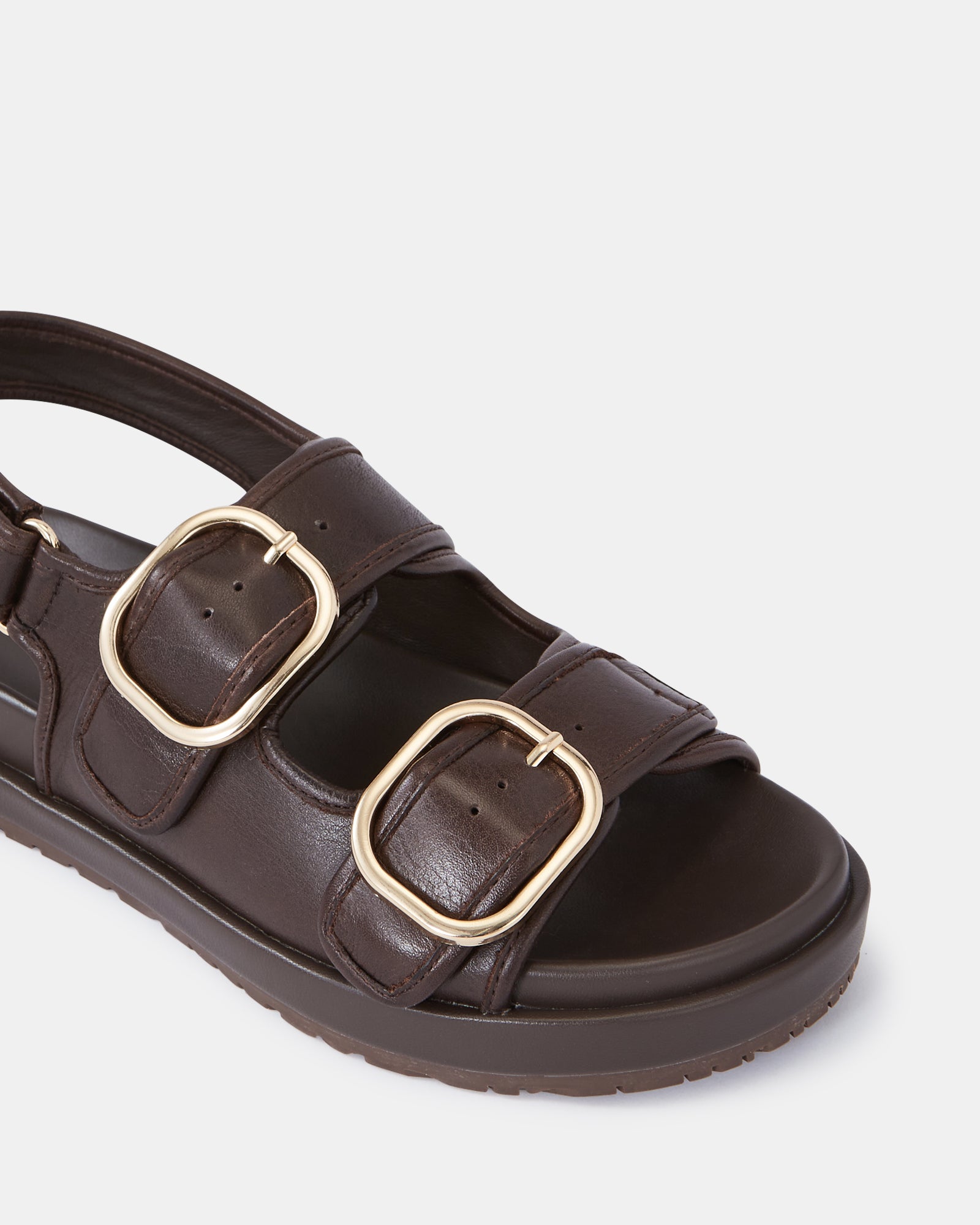 Atticus Ebony Pebble Leather Flatform