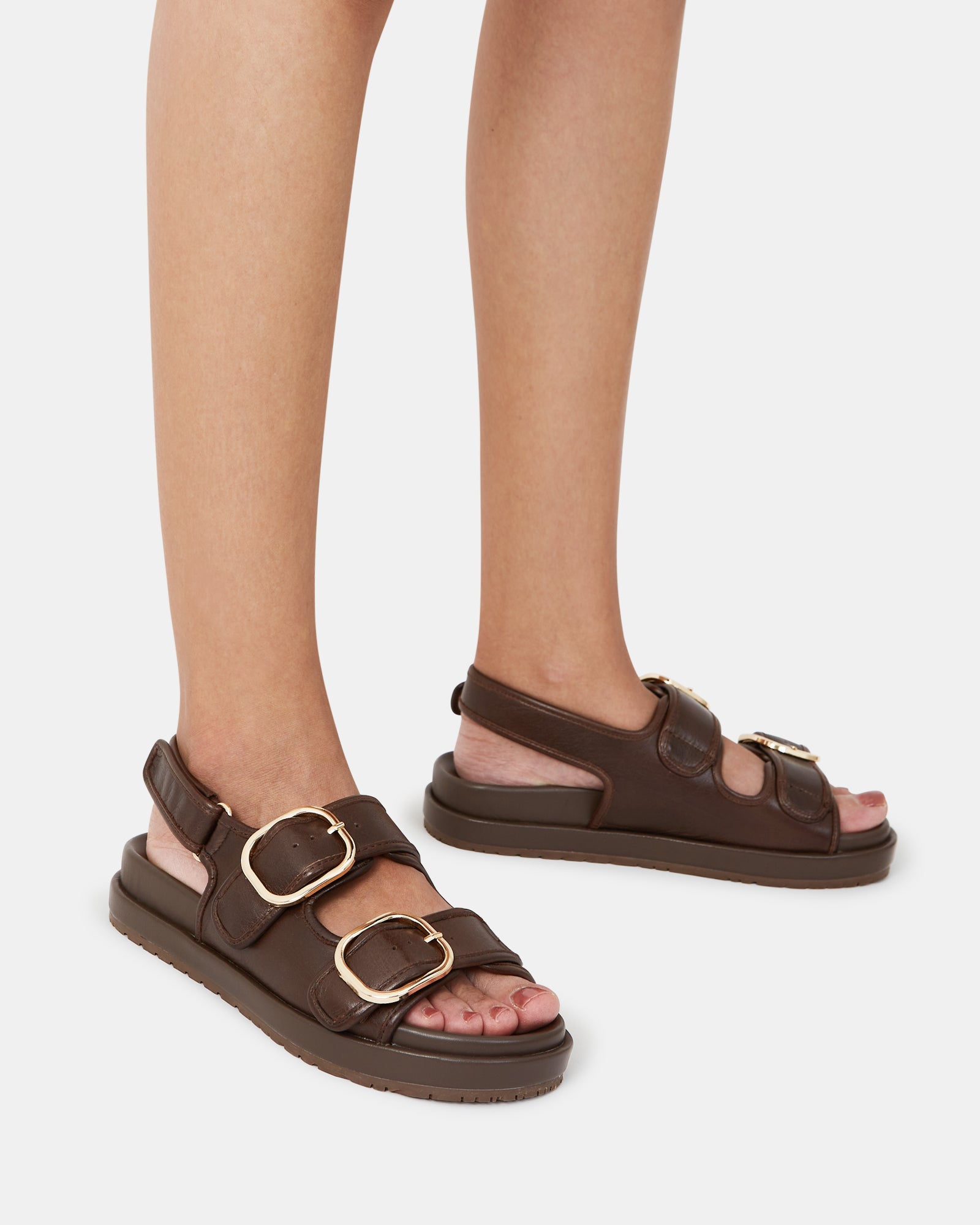 Atticus Ebony Pebble Leather Flatform