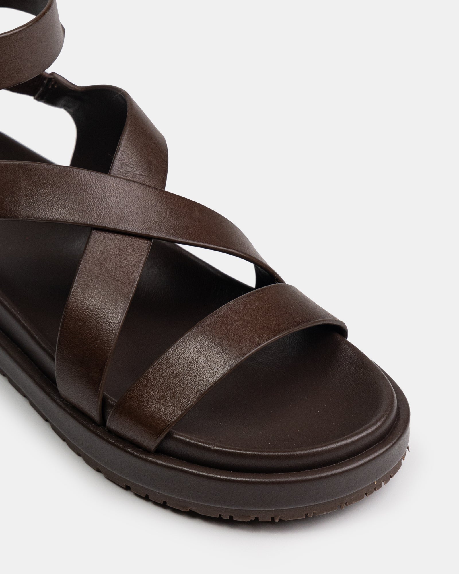 Bryer Ebony Leather Sandal