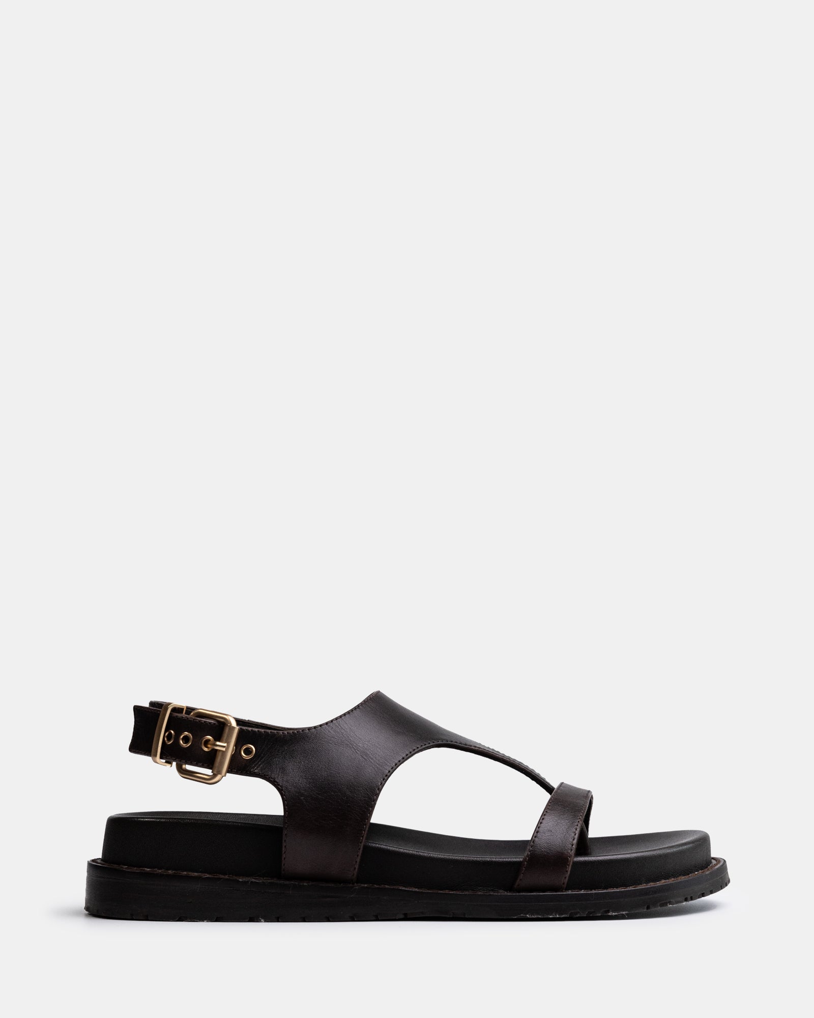 Anina Espresso Pebble Leather Footbed Sandal