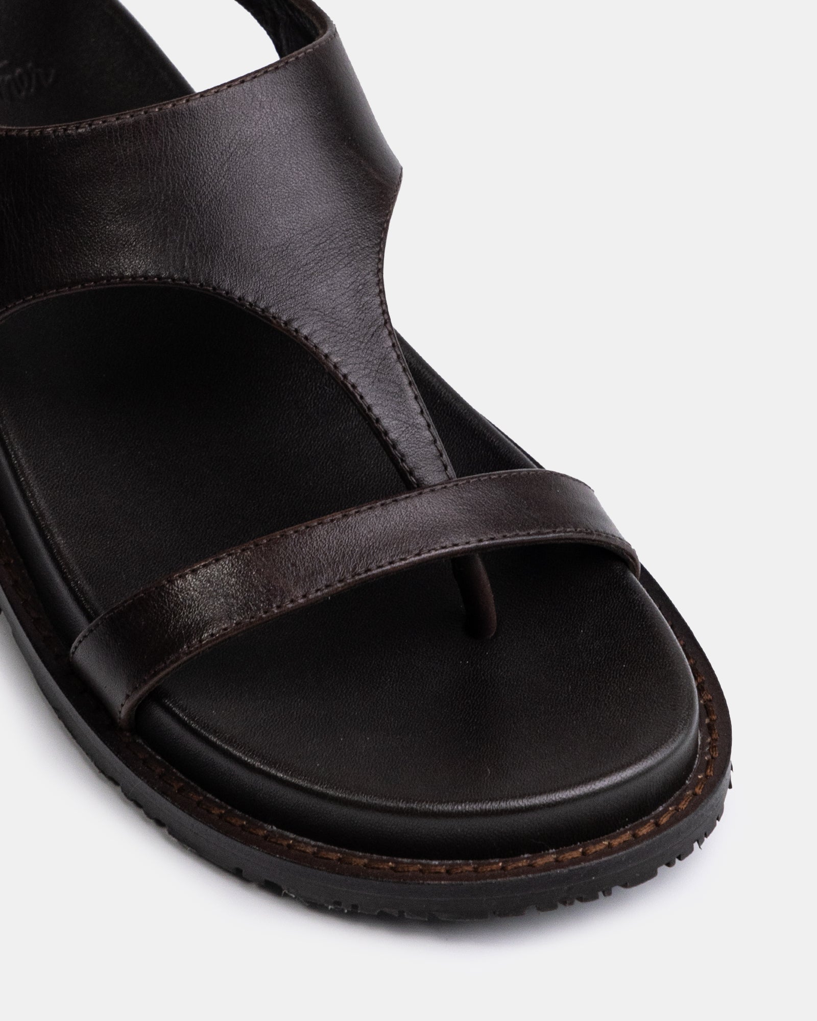 Anina Espresso Pebble Leather Footbed Sandal