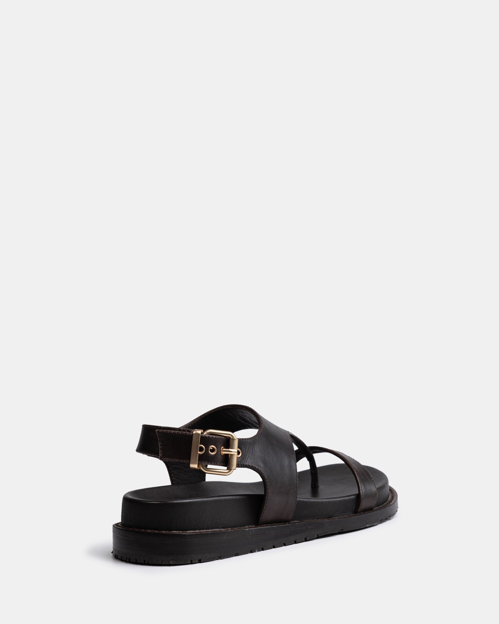 Anina Espresso Pebble Leather Footbed Sandal