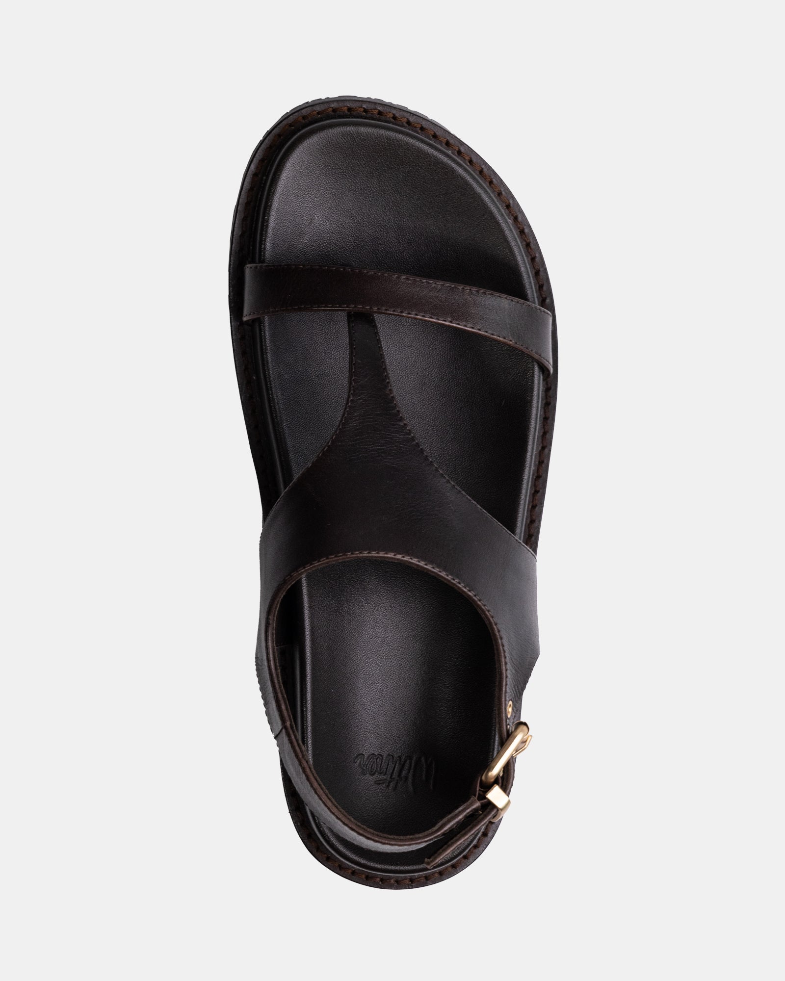 Anina Espresso Pebble Leather Footbed Sandal