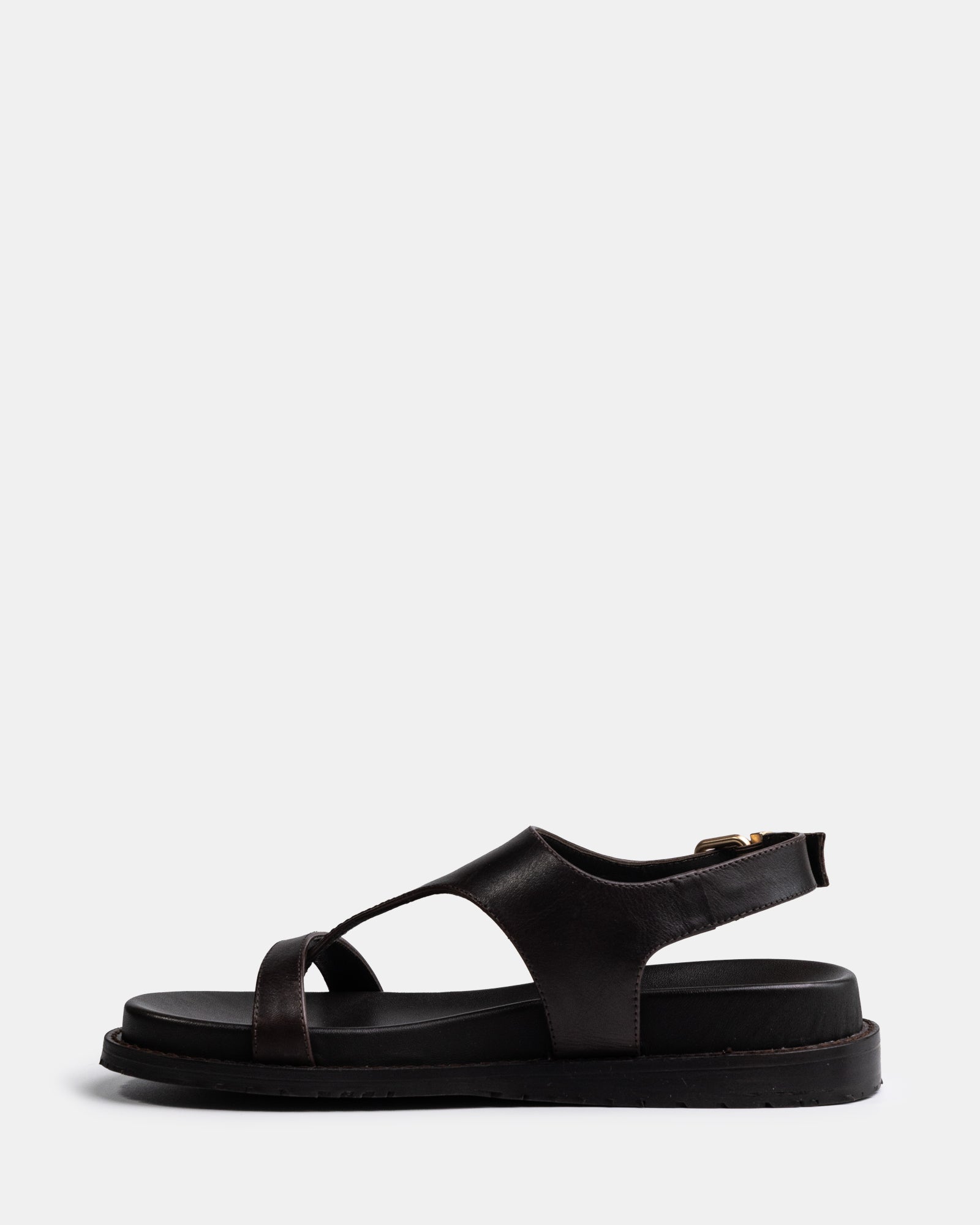 Anina Espresso Pebble Leather Footbed Sandal