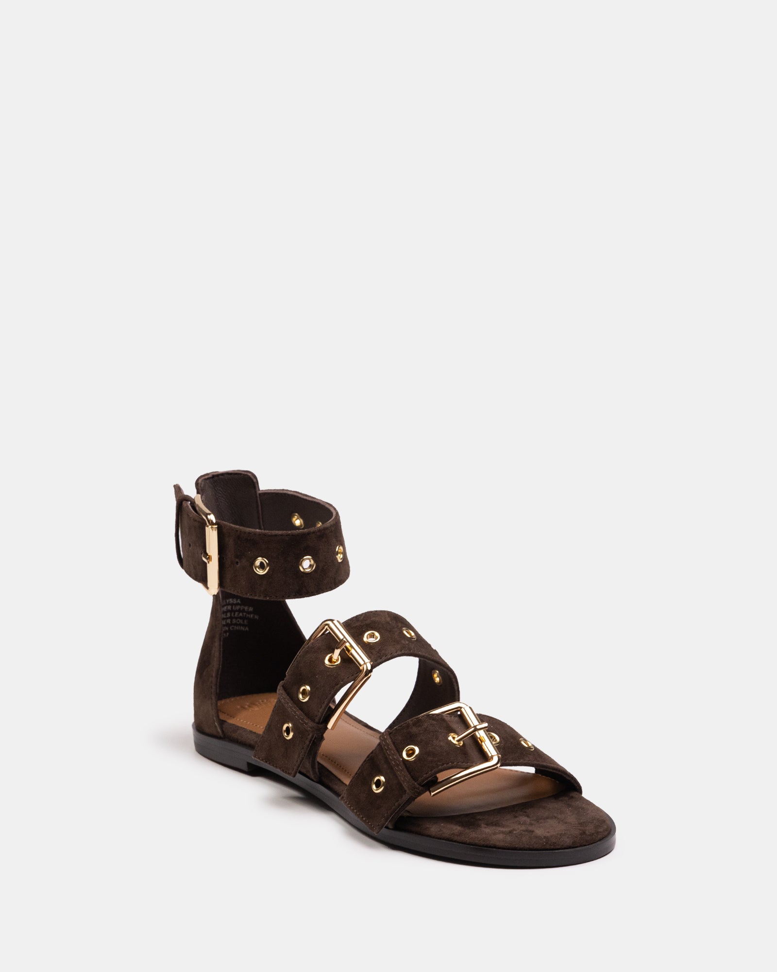 Elyssa Espresso Suede Leather Sandal
