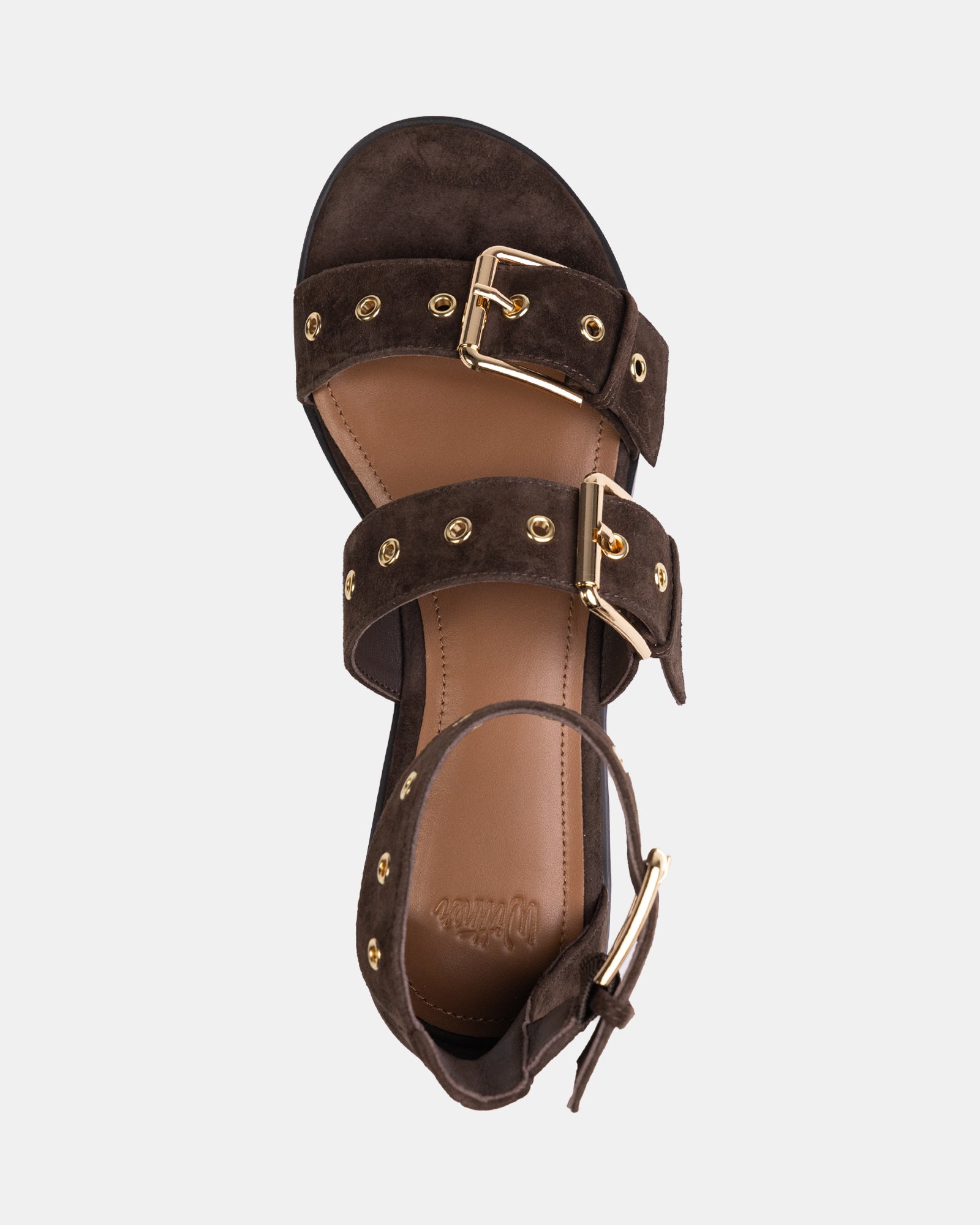Elyssa Espresso Suede Leather Sandal