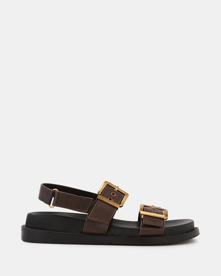 Archie Espresso Leather Footbed Sandal